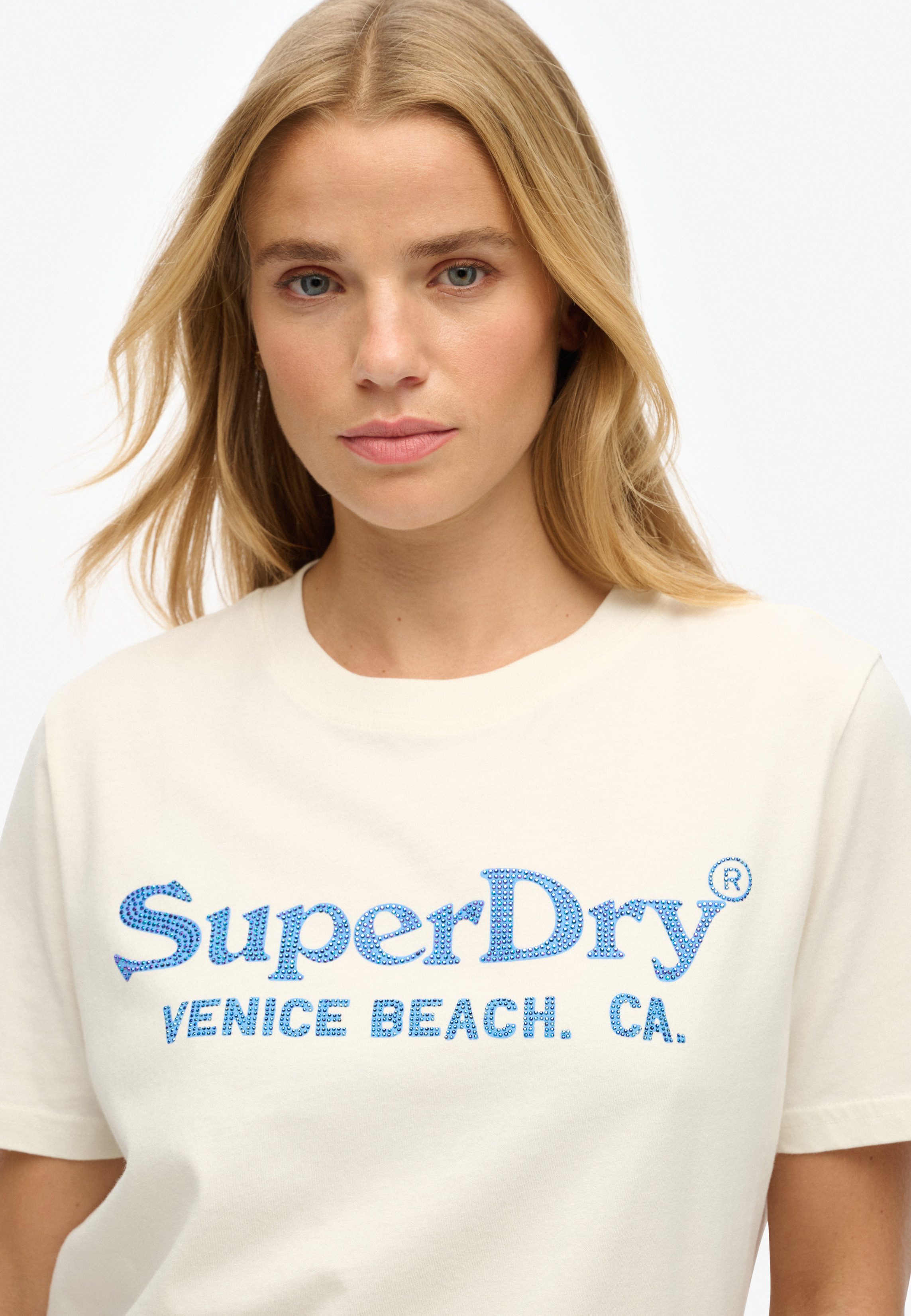 Superdry Shirt met korte mouwen VENUE METALLIC RELAXED TEE