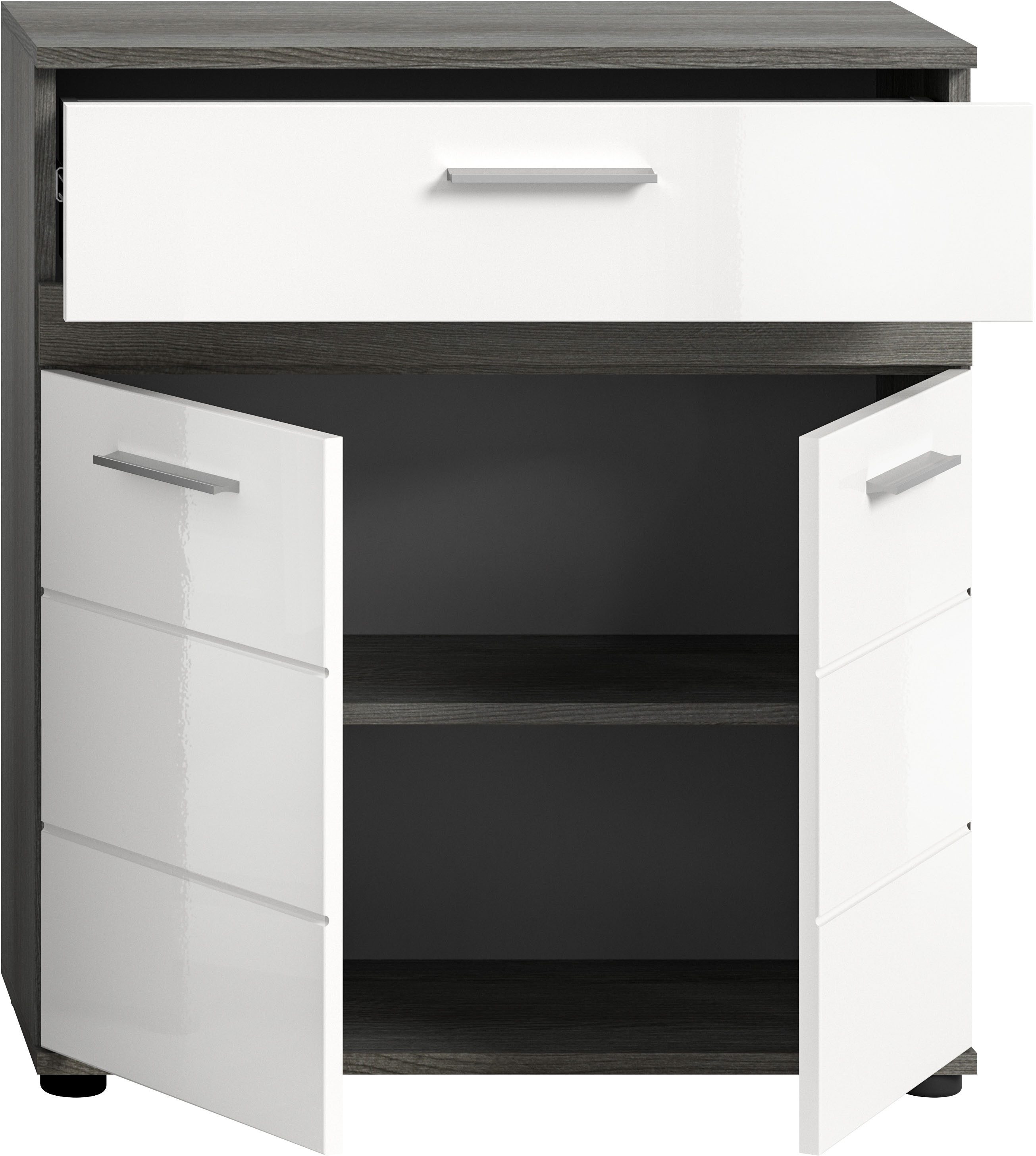 welltime Halfhoge kast LUCCA, TOPSELLER!, Hoogte 79 cm, 2 deuren, 1 lade, 1 legplank