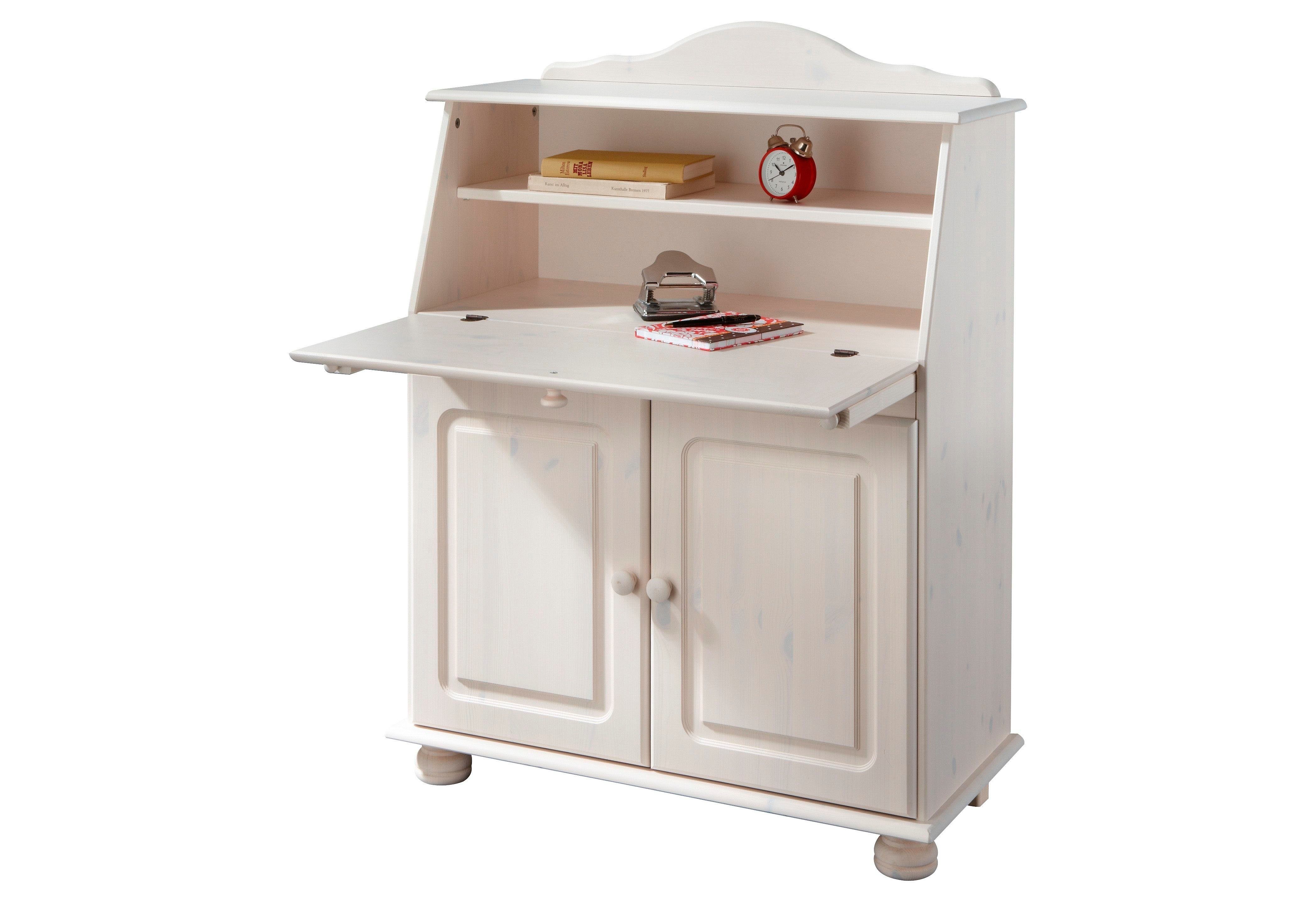 Home affaire Secretaire Mette, bureau in landhuisstijl, gemaakt van massief hout, breedte 82 cm