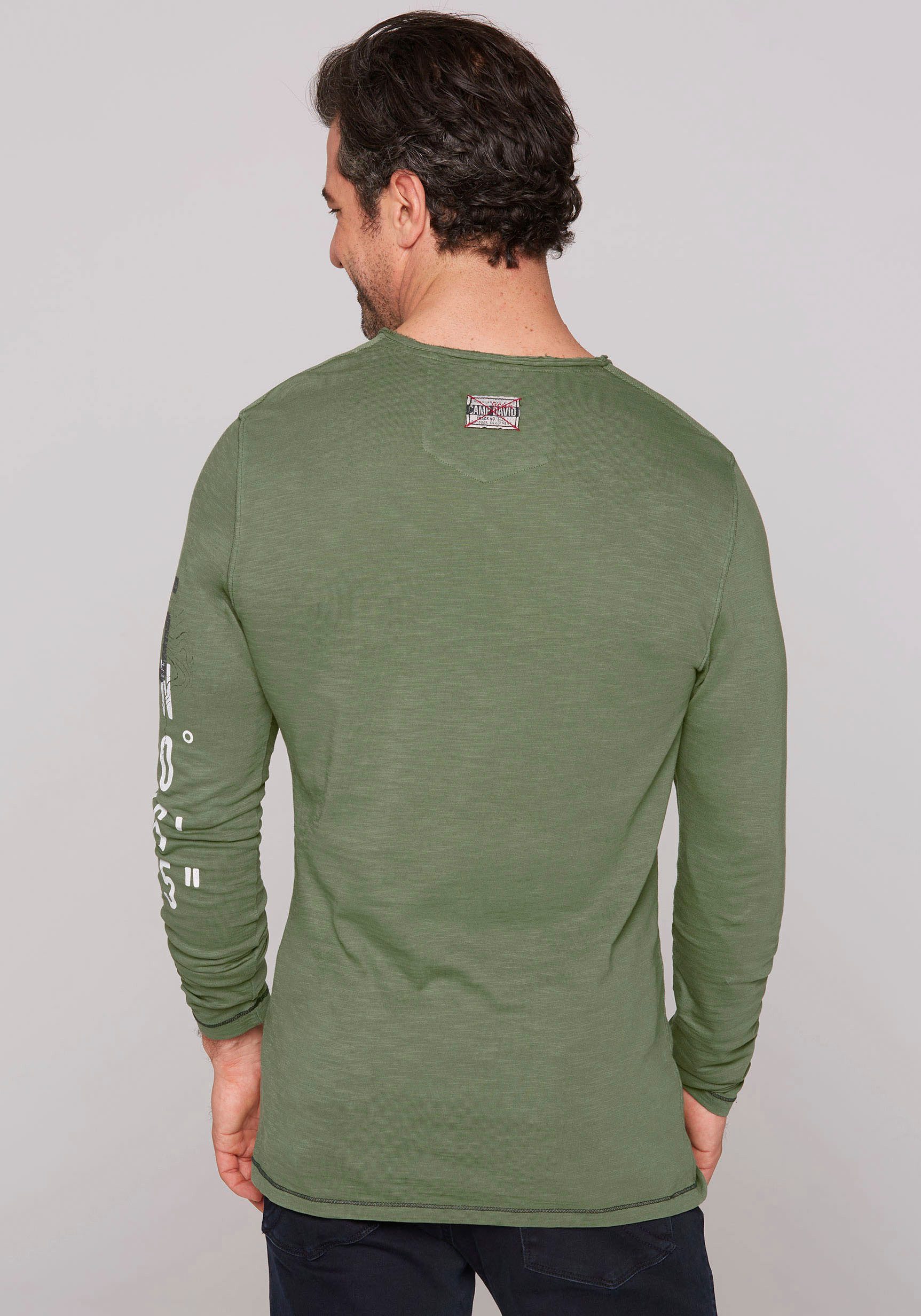 CAMP DAVID Shirt met lange mouwen met ongezoomde randen