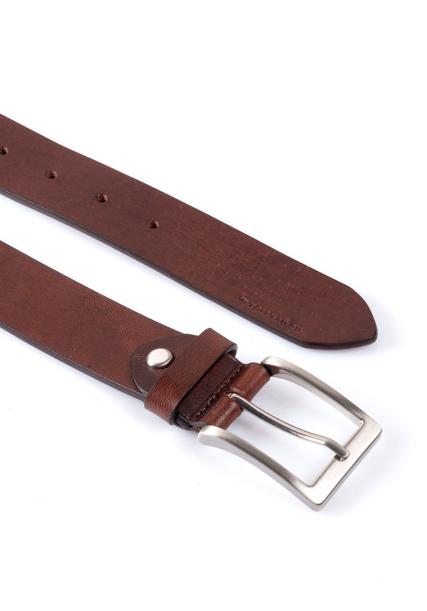 Tom Tailor Leren riem TTJADEN 3,5 cm brede herenriem, ideaal voor jeans tot maat 120
