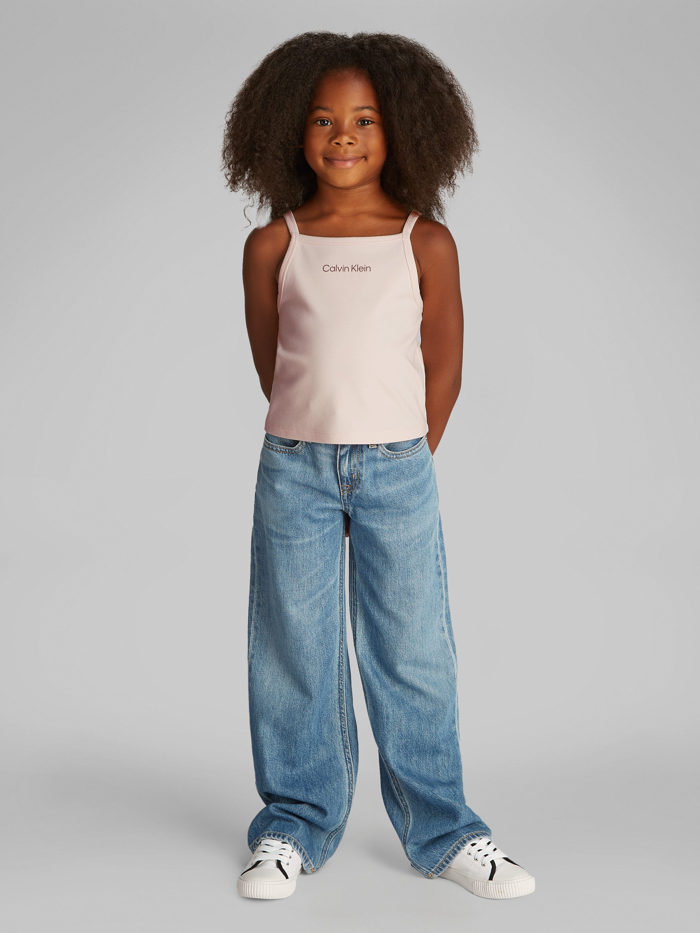 Calvin Klein T-shirt PUNTO STRAP TOP met een logo-opschrift