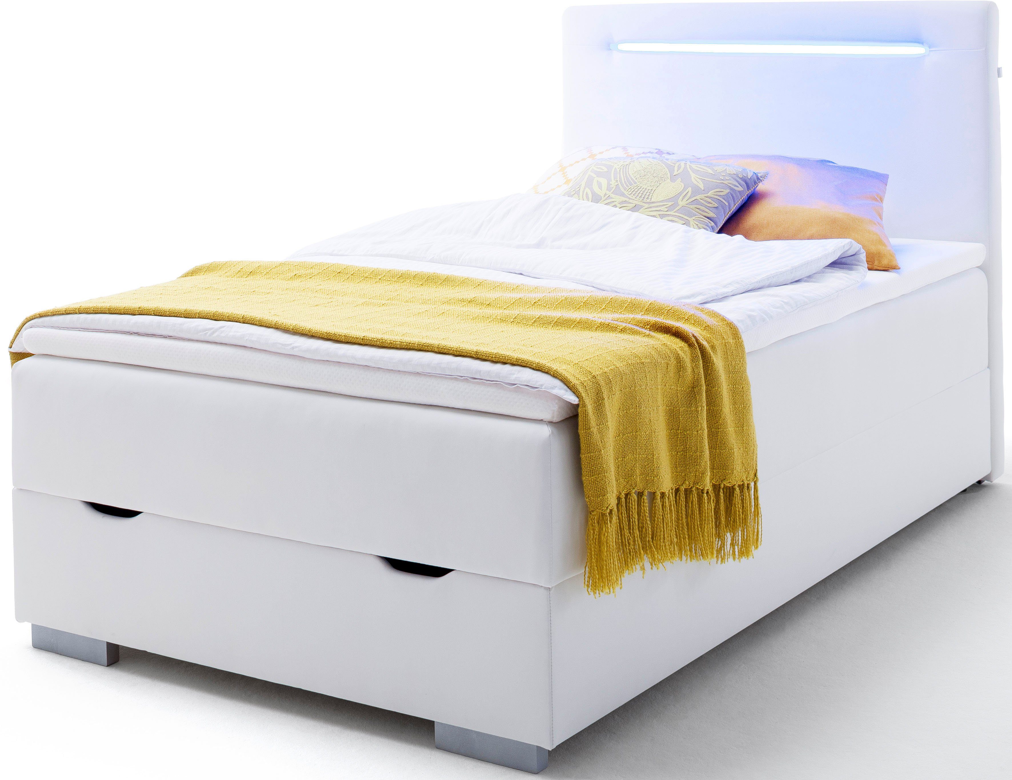 meise.möbel Boxspring Las Vegas 2 inclusief ledverlichting in het hoofdbord, met bedkist en topmatras