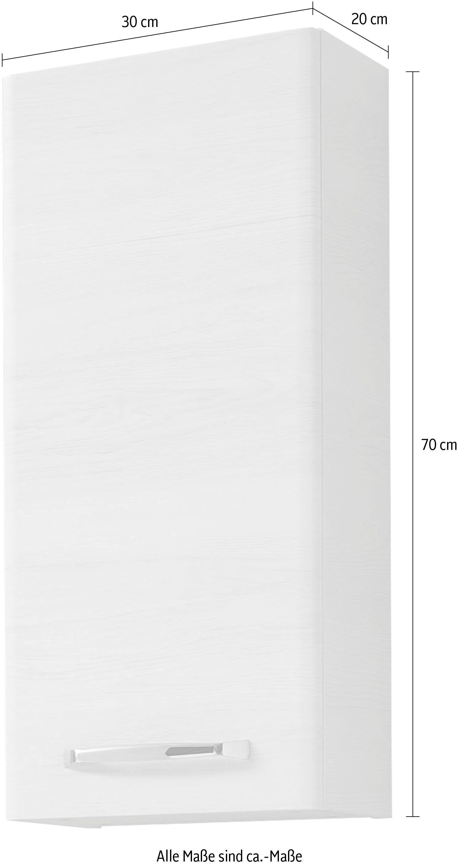 Saphir Hangend kastje Quickset wand-badkast 30 cm breed met 1 deur en 2 glazen legplanken Badkamer-hangend kastje inclusief deurdemper, grepen in glanzend chroom