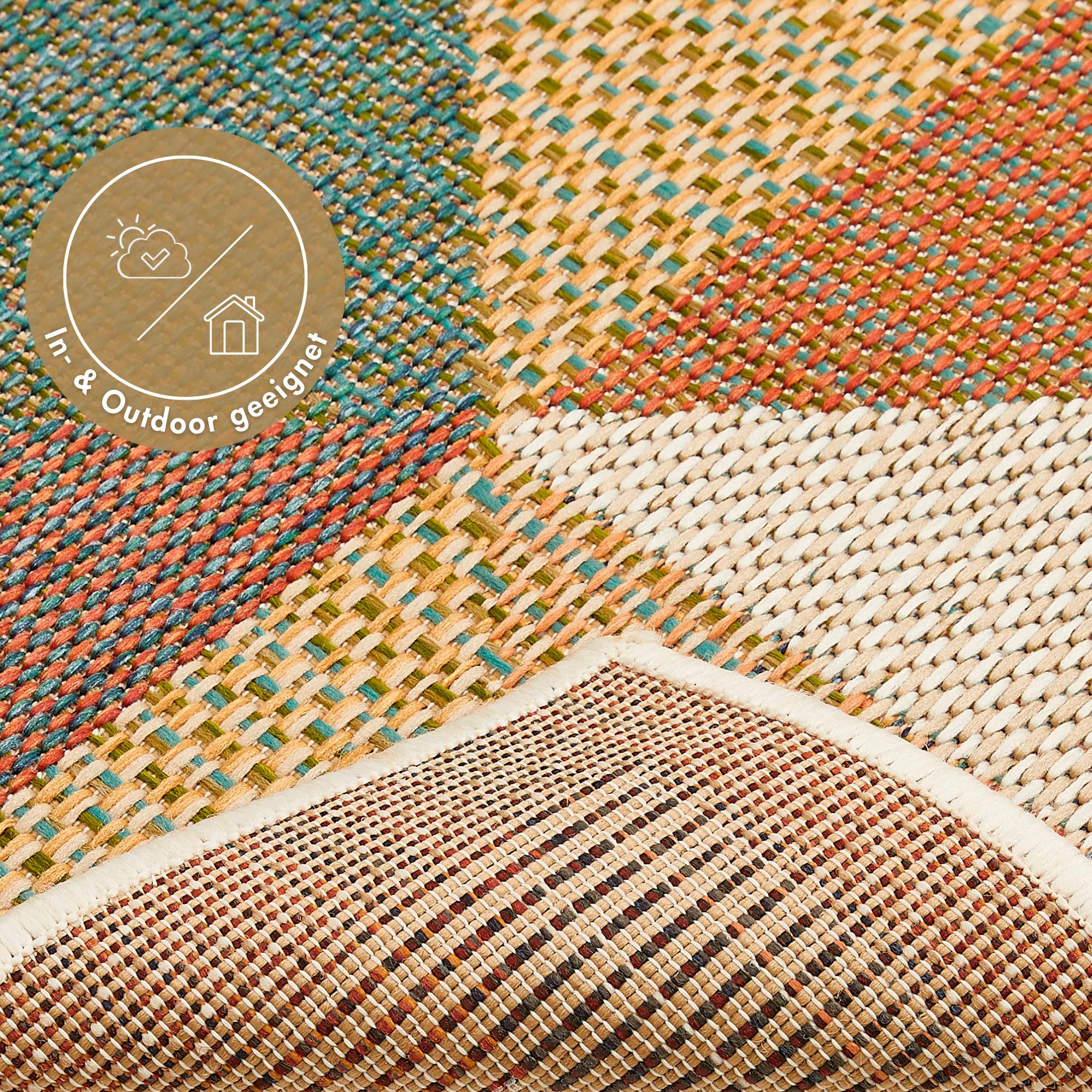 Andiamo Vloerkleed Sedona driehoek Vlakweefsel, modern ontwerp, geschikt voor binnen- en buitengebruik