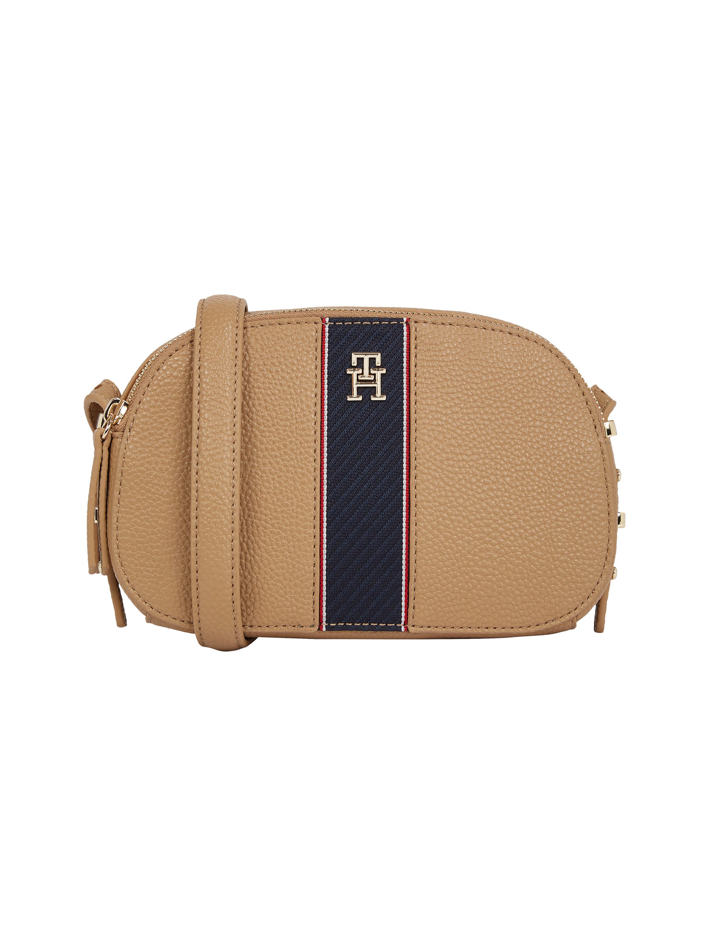 Tommy Hilfiger Schoudertas TH LEGACY CAMERA BAG , reis, vrijetijdstas, dames mini bag met schouderriem dames schoudertassen maat 13 cm beige