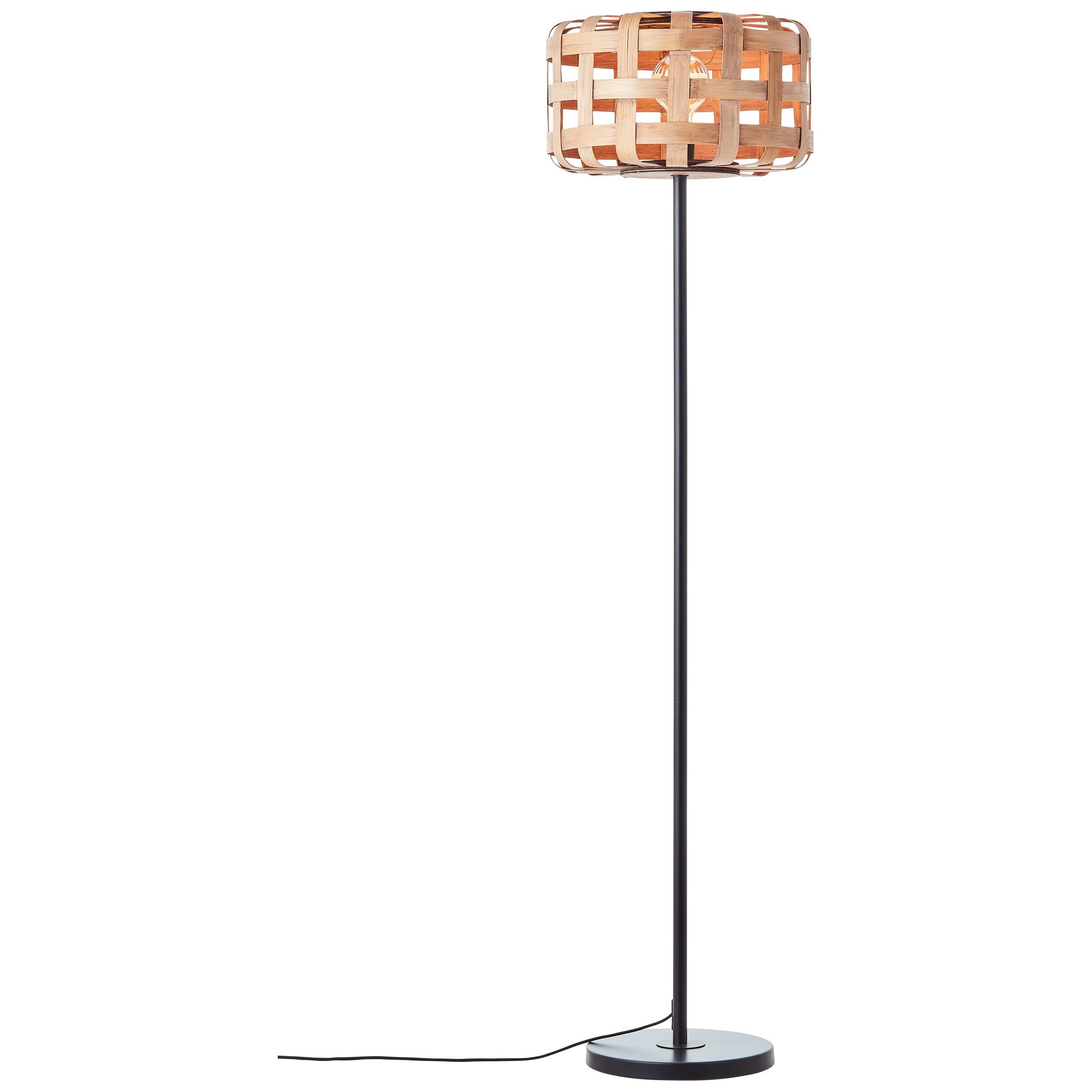 Brilliant Leuchten Staande lamp Woodline 139 x 36 cm, e27, metaal/bamboe, natuur/zwart (1 stuk)