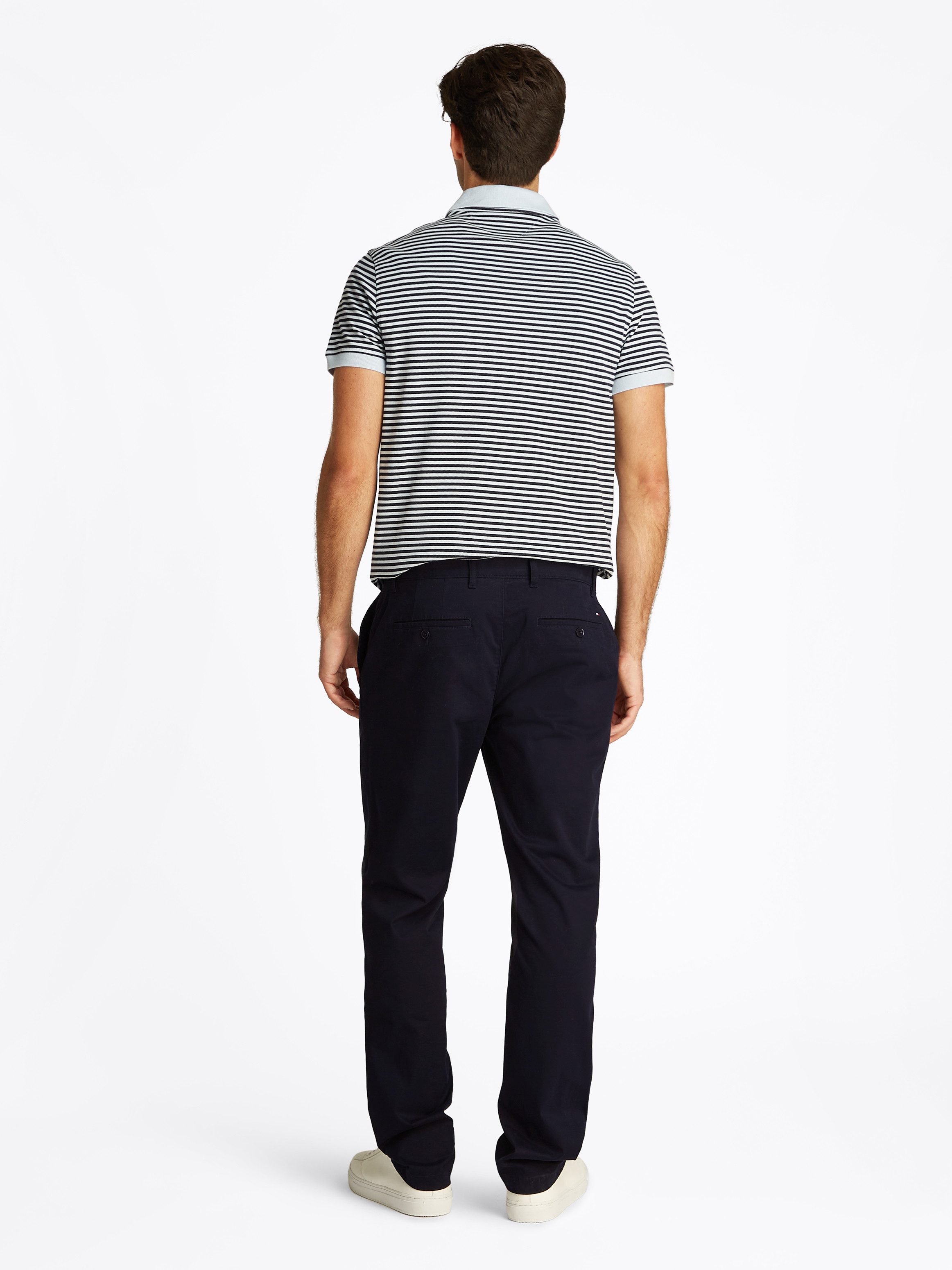 Tommy Hilfiger Chino DENTON CHINO SATIN met achterzakken met knoop logo-borduursel