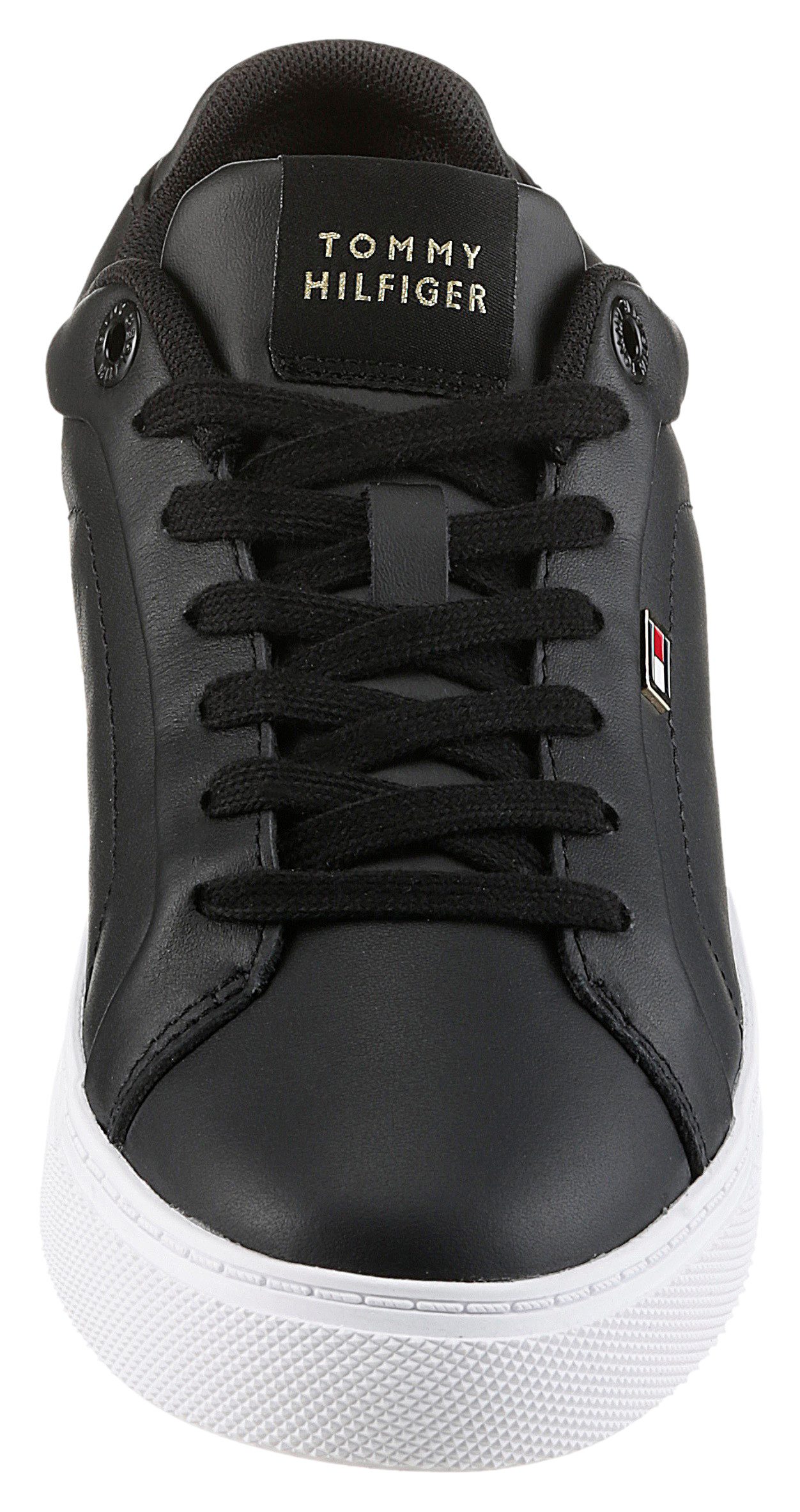 Tommy Hilfiger Plateausneakers WOMENS ICON COURT SNEAKER FLAG vrijetijdsschoen, veterschoen, lage schoen met gevoerde schacht