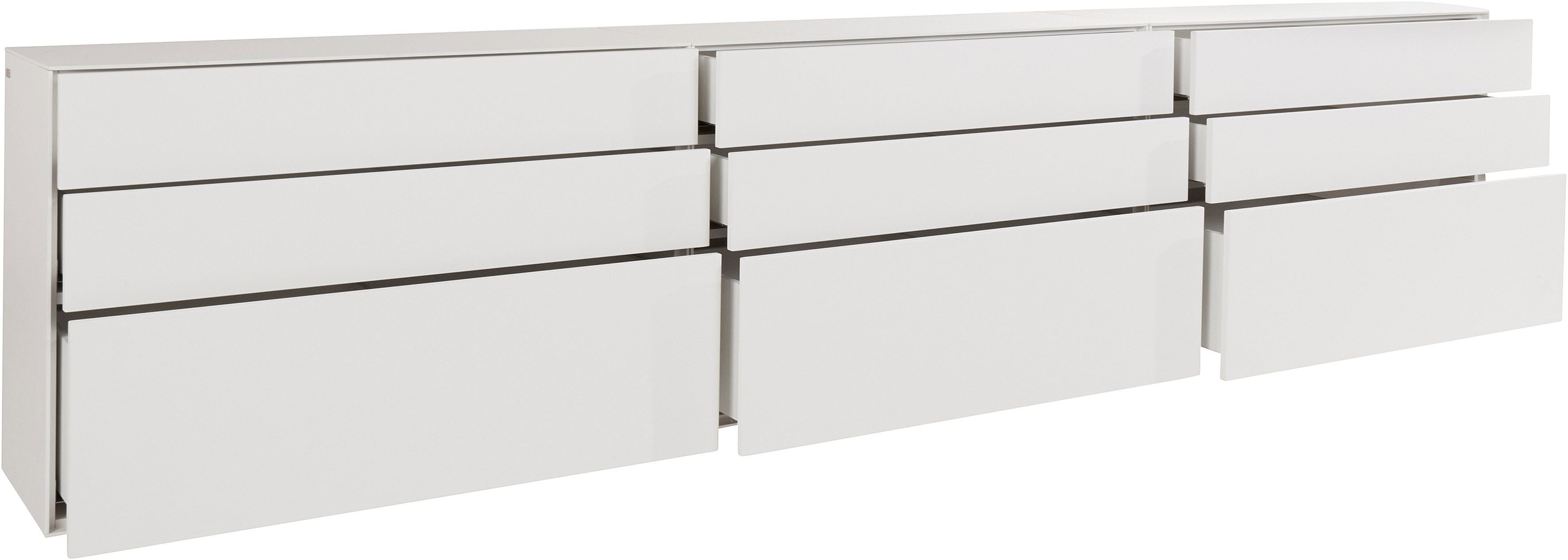LeGer Home by Lena Gercke Dressoir Essentials Breedte: 335 cm, MDF gelakt, push-to-open-functie (3 stuks)