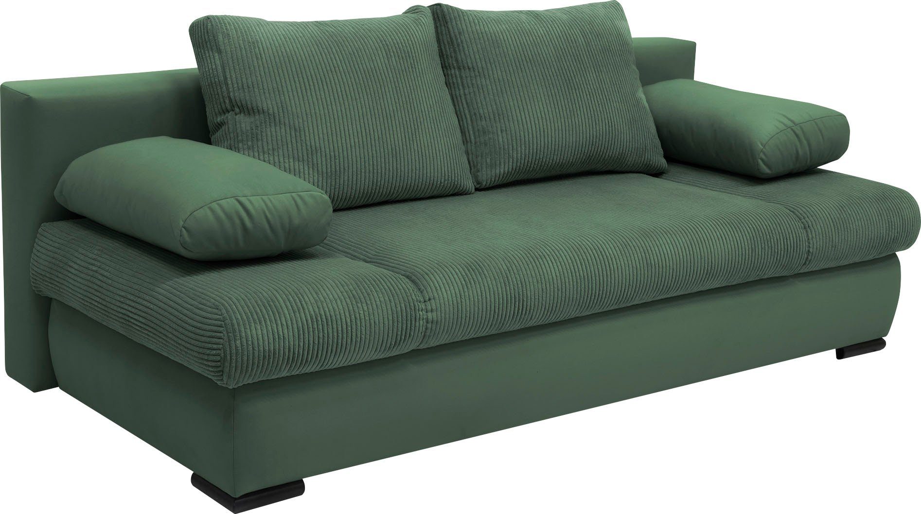 COLLECTION AB Slaapbank Chicago met slaapbank functie en bedbox, in mix van fluweel en ribfluweel