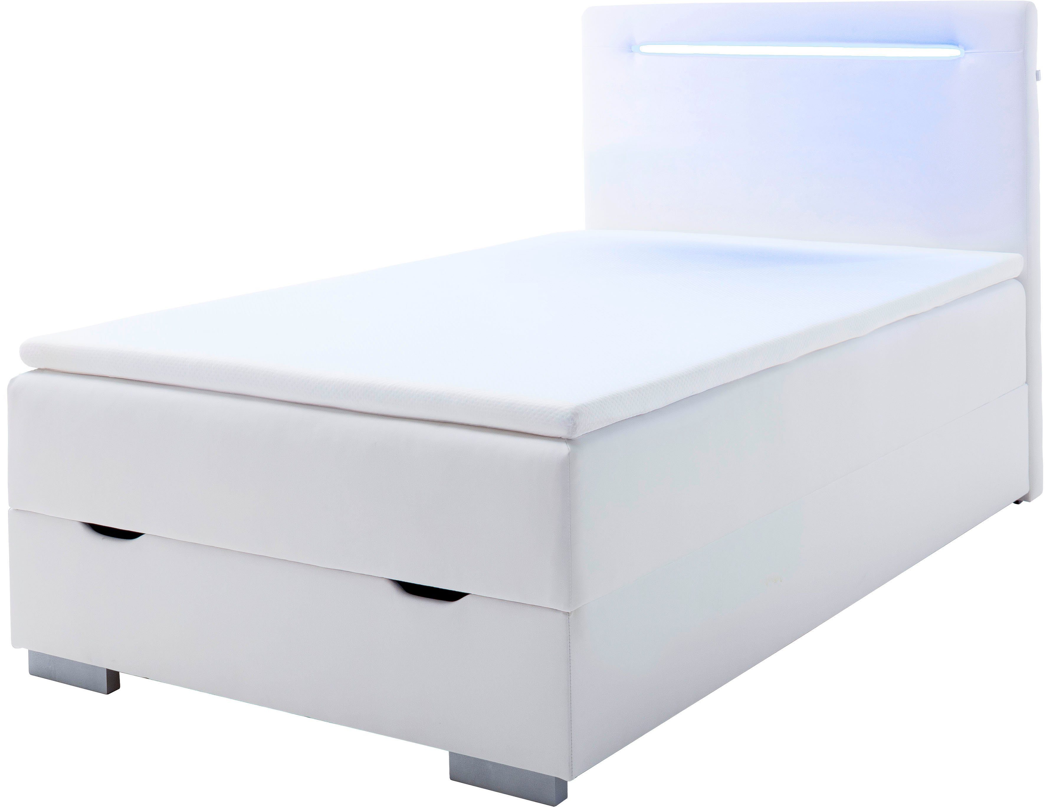 meise.möbel Boxspring Las Vegas 2 inclusief ledverlichting in het hoofdbord, met bedkist en topmatras