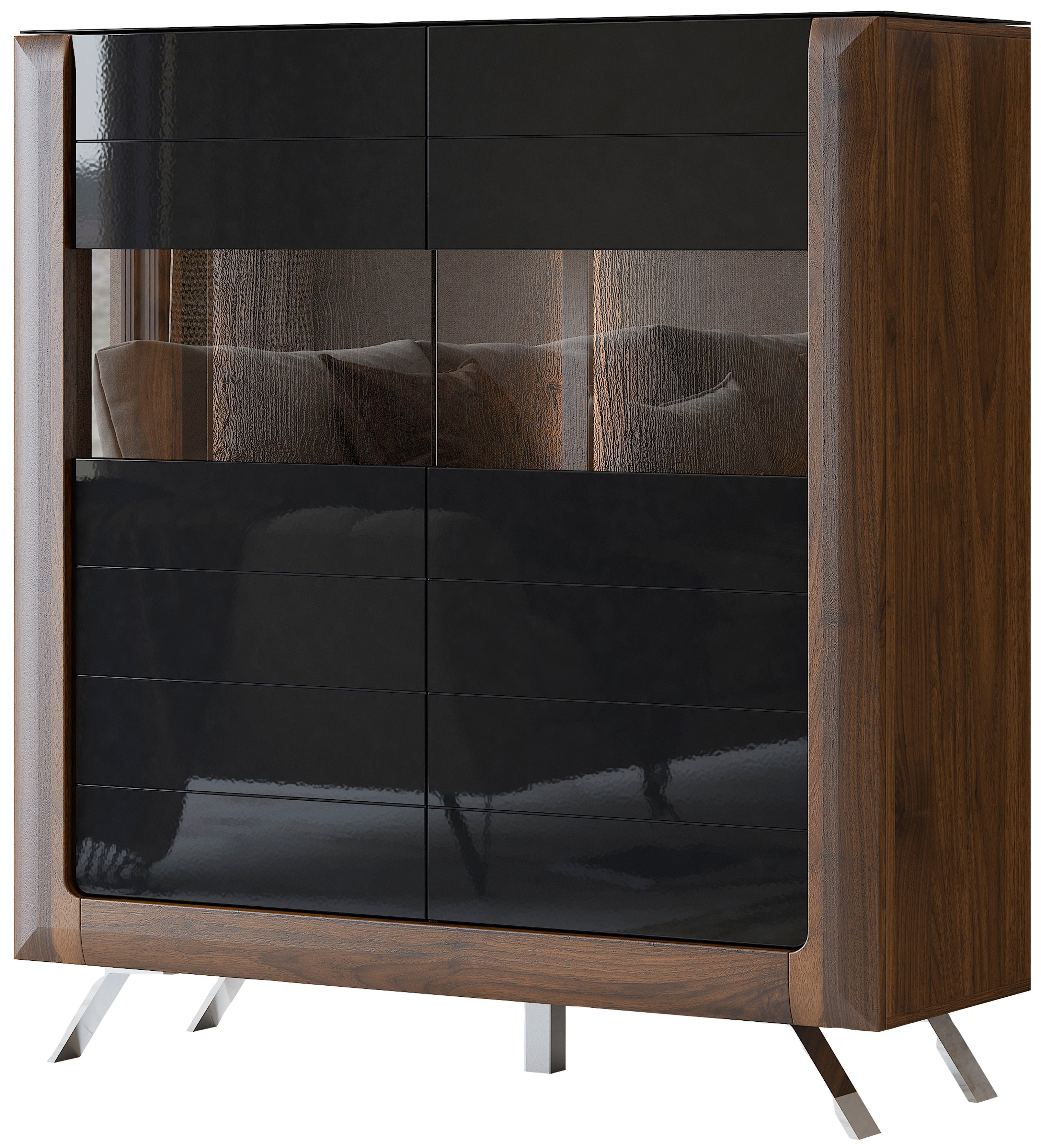Leonique Highboard Kasai Hoogte 136,5 cm, 2 deuren met glasinzet
