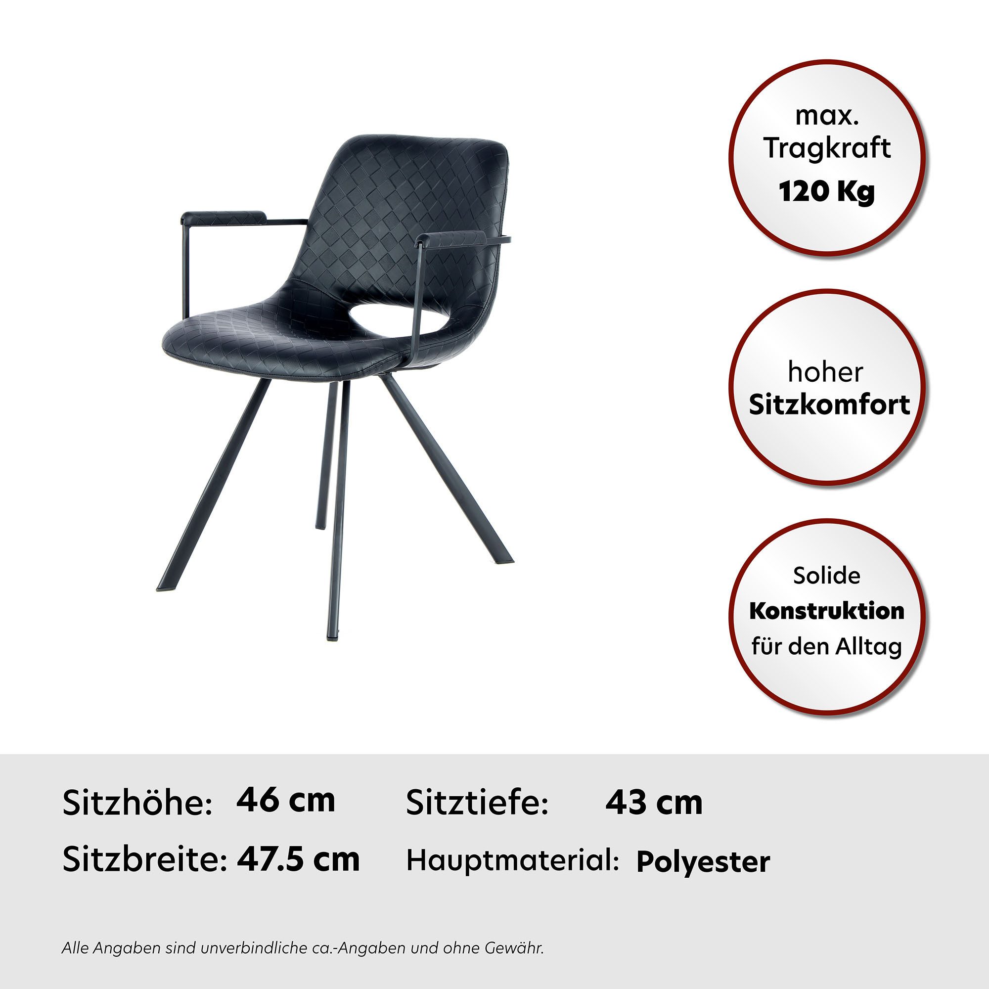 Kayoom Stoel Josephine 625 2-delige set, onderhoudsvriendelijk (set, 2 stuks)