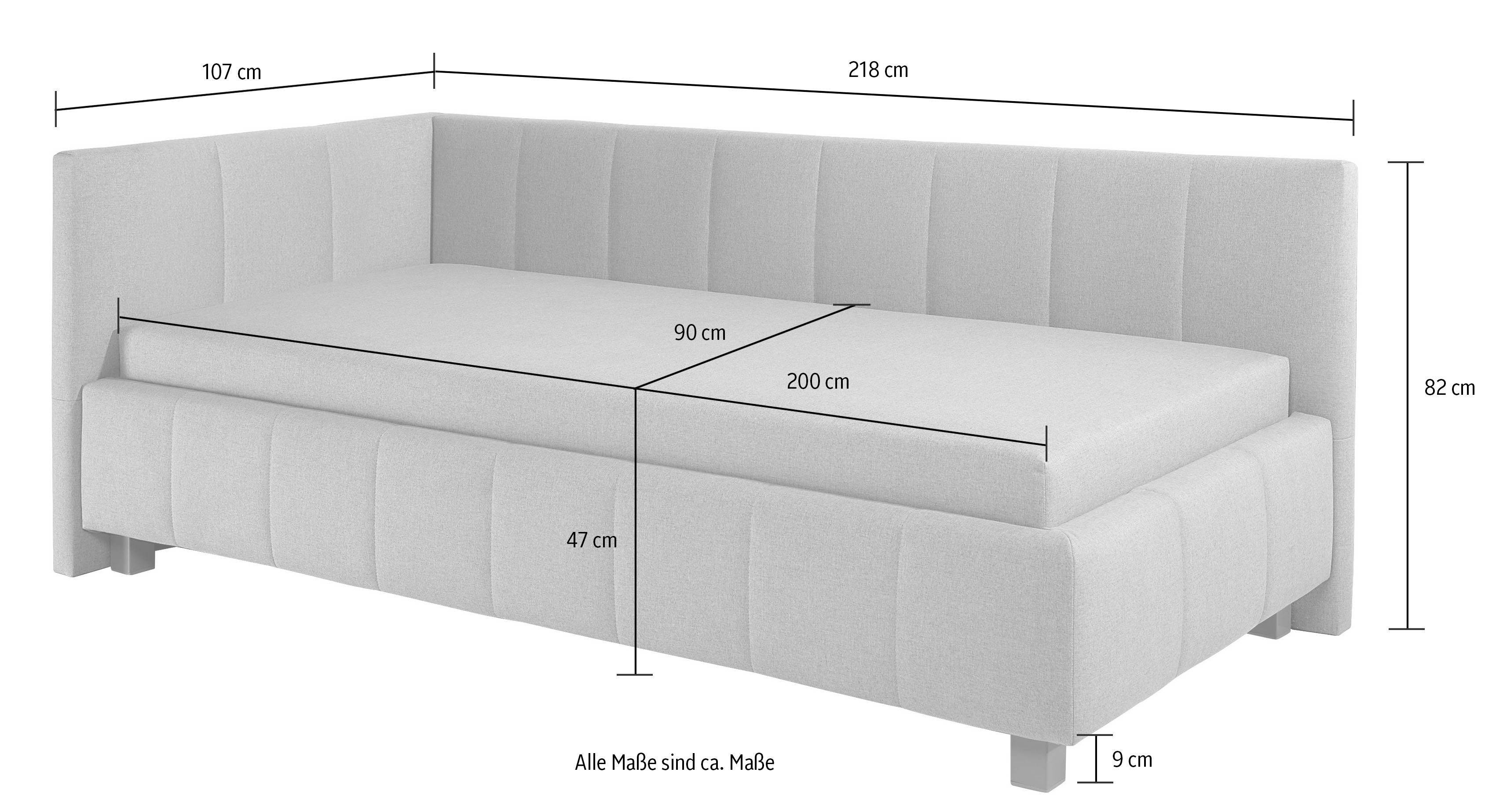 Maintal Bed Mailo met hoofdbord & bedkist, 3 breedten, binnenvering- of bonell-matras
