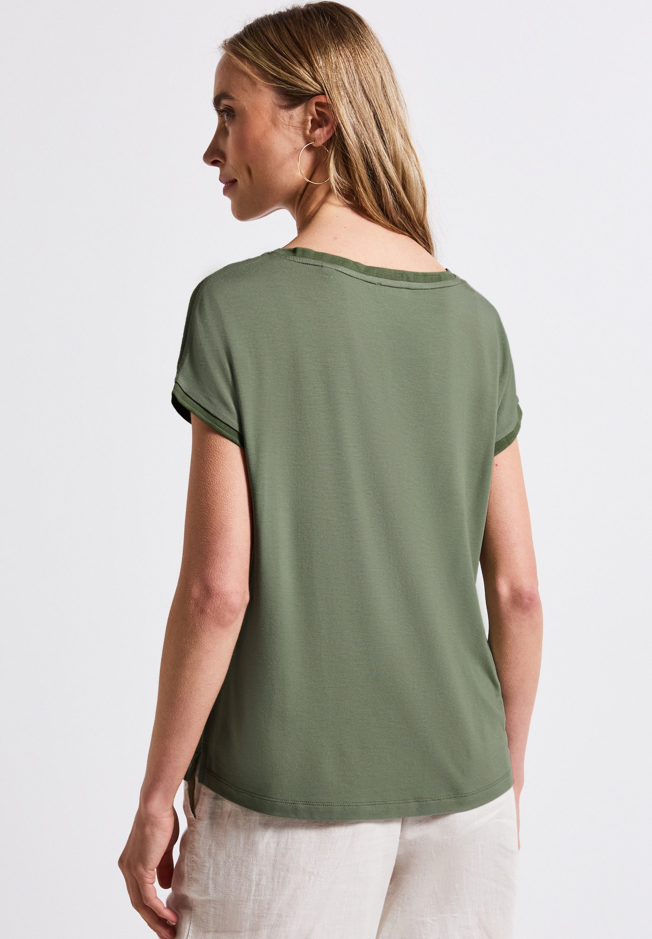 STREET ONE T-shirt in een structuurmix