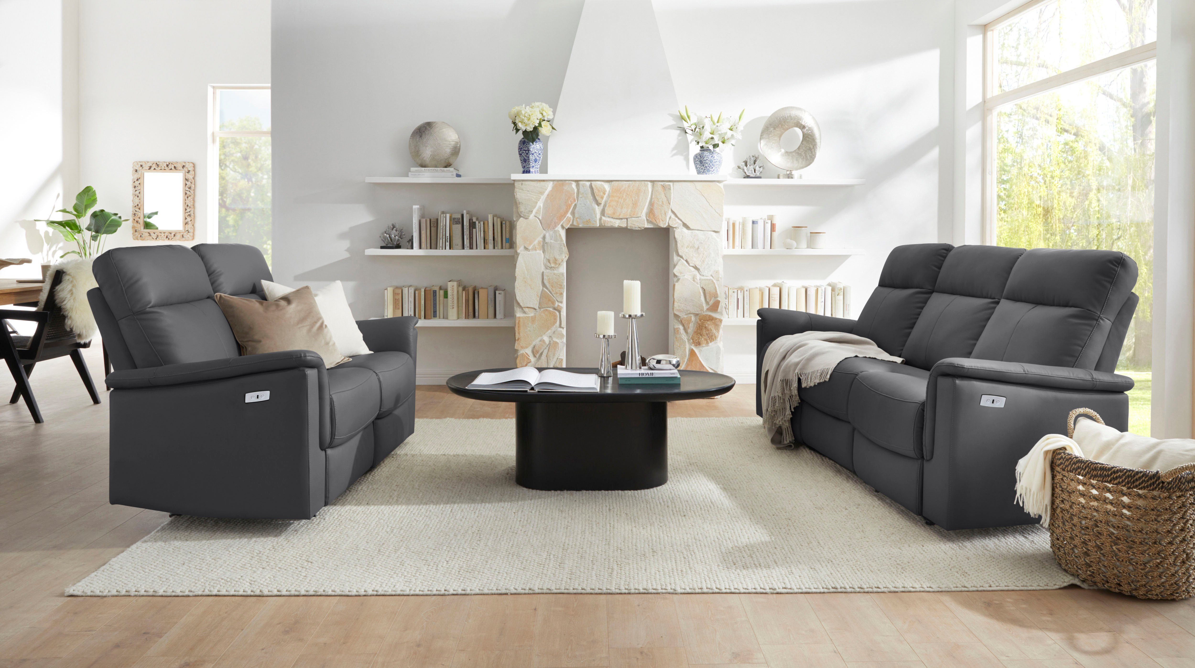 Home affaire 3-zitsbank Southbrook met handmatige en elektrische relaxfunctie