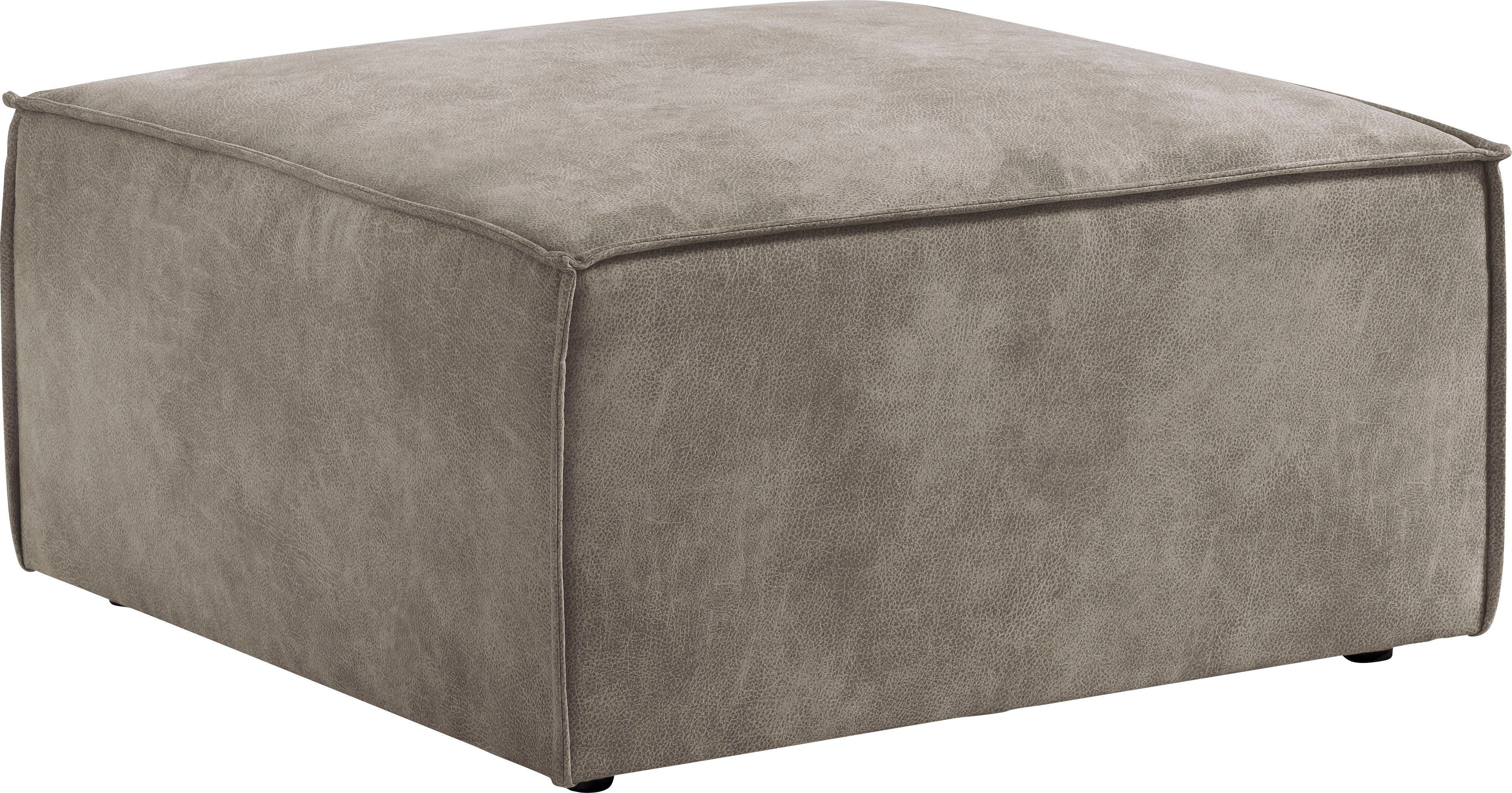 Home affaire Hocker Sherwood Vierkante poef/voetenbank, ideale als aanvulling op de "SHERWOOD" love seat