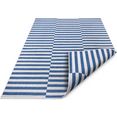 gala vloerkleed serra road platweefsel, tweezijdig te gebruiken kleed, geschikt voor binnen en buiten, sisal-look blauw