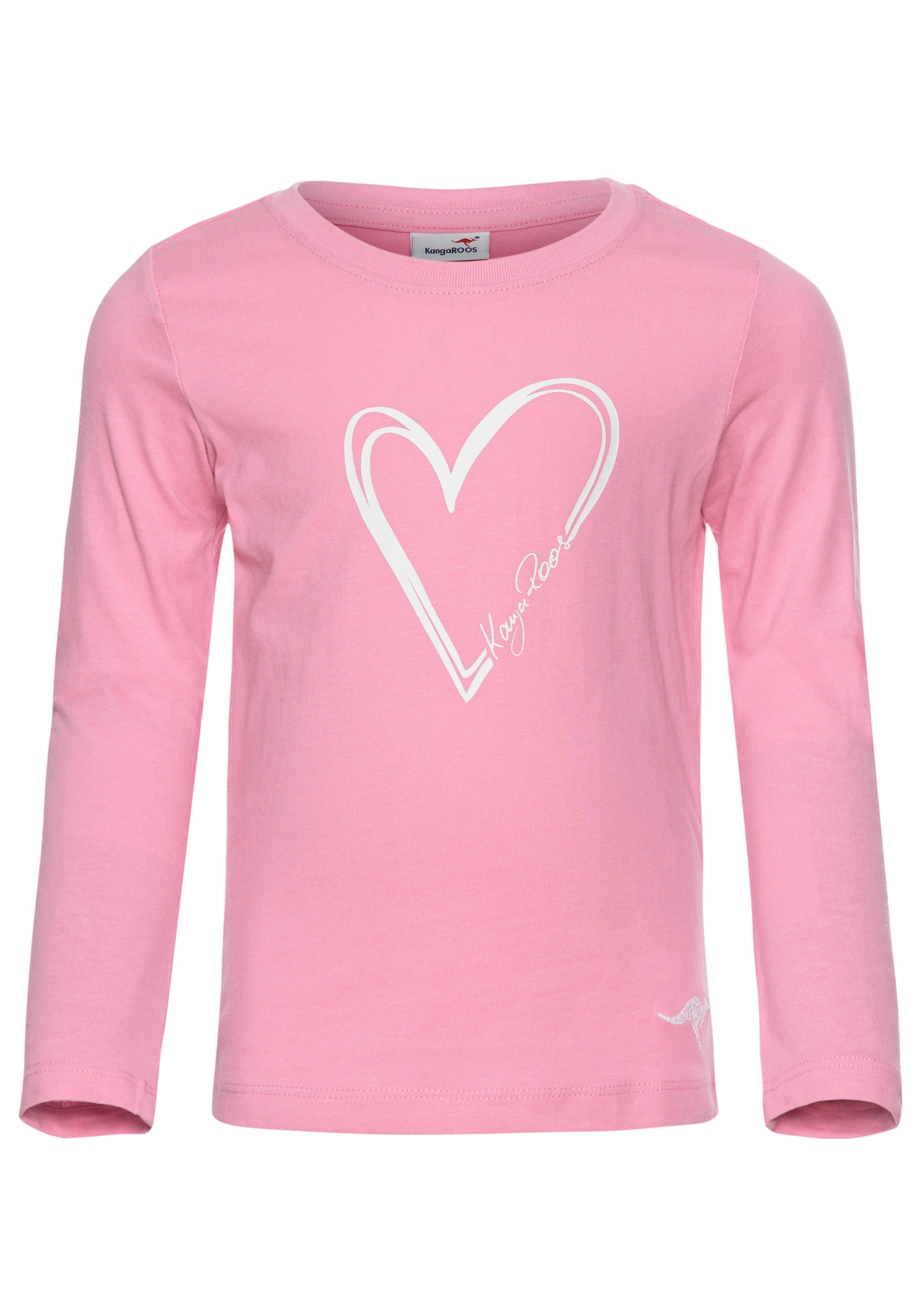 KangaROOS Shirt met lange mouwen Voor kleine meisjes , schattige logo-opdruk
