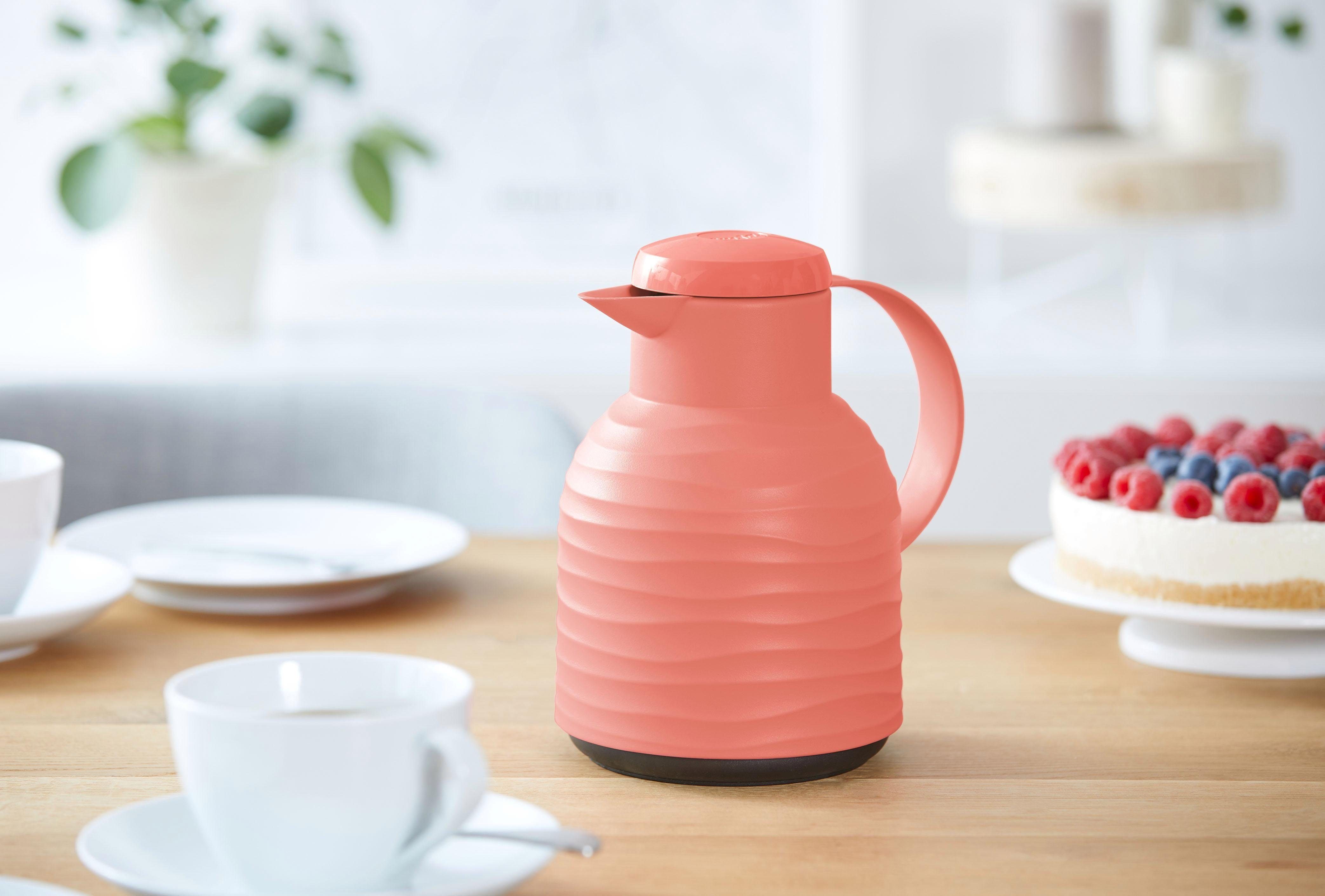 Emsa Thermoskan Samba Wave Made in Germany, 12u warm/24u koud, Quick-Press deksel, glazen fles