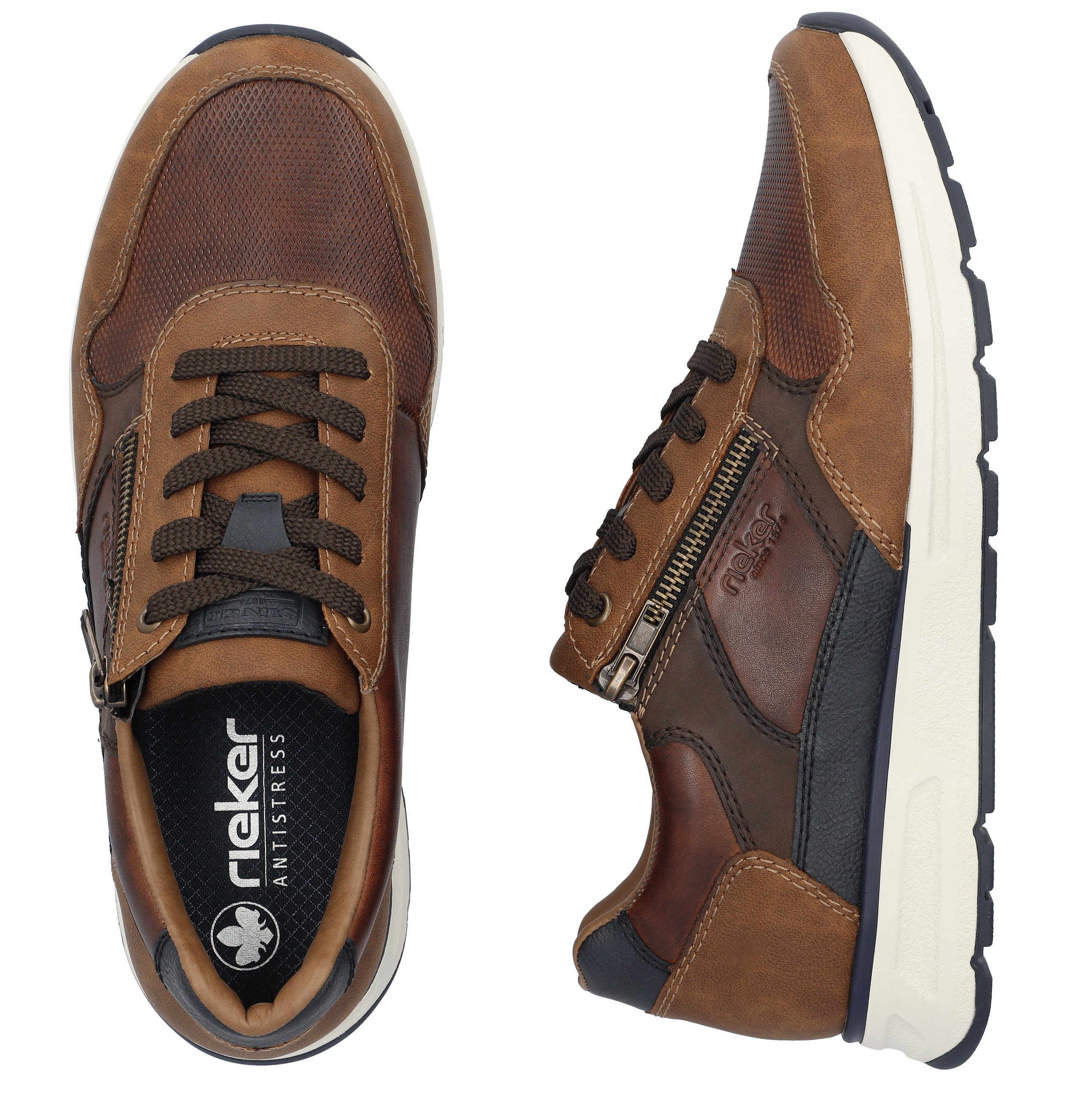 Rieker Sneakers met gepolsterde schaprand, vrijetijdsschoen, lage schoen, veterschoen