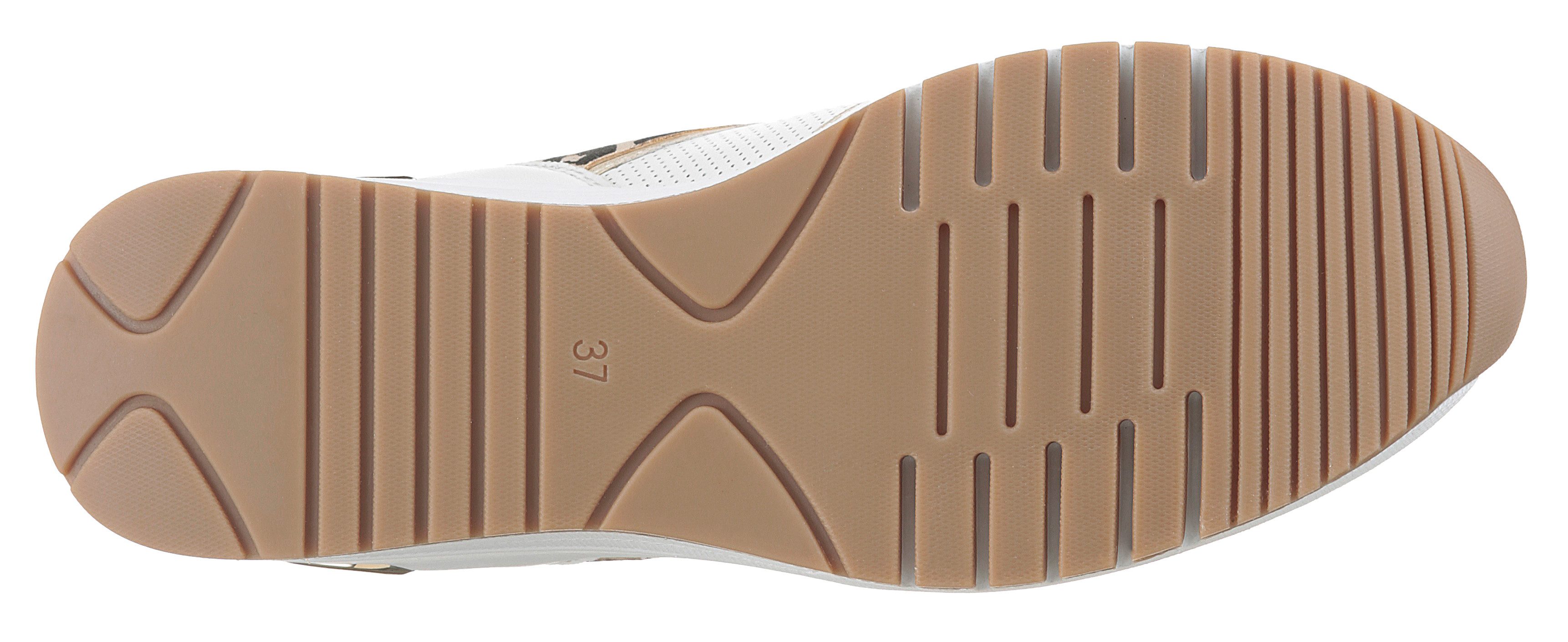 Marco Tozzi Sneakers met sleehak , vrijetijdsschoen, lage schoen veterschoen met buitenrits