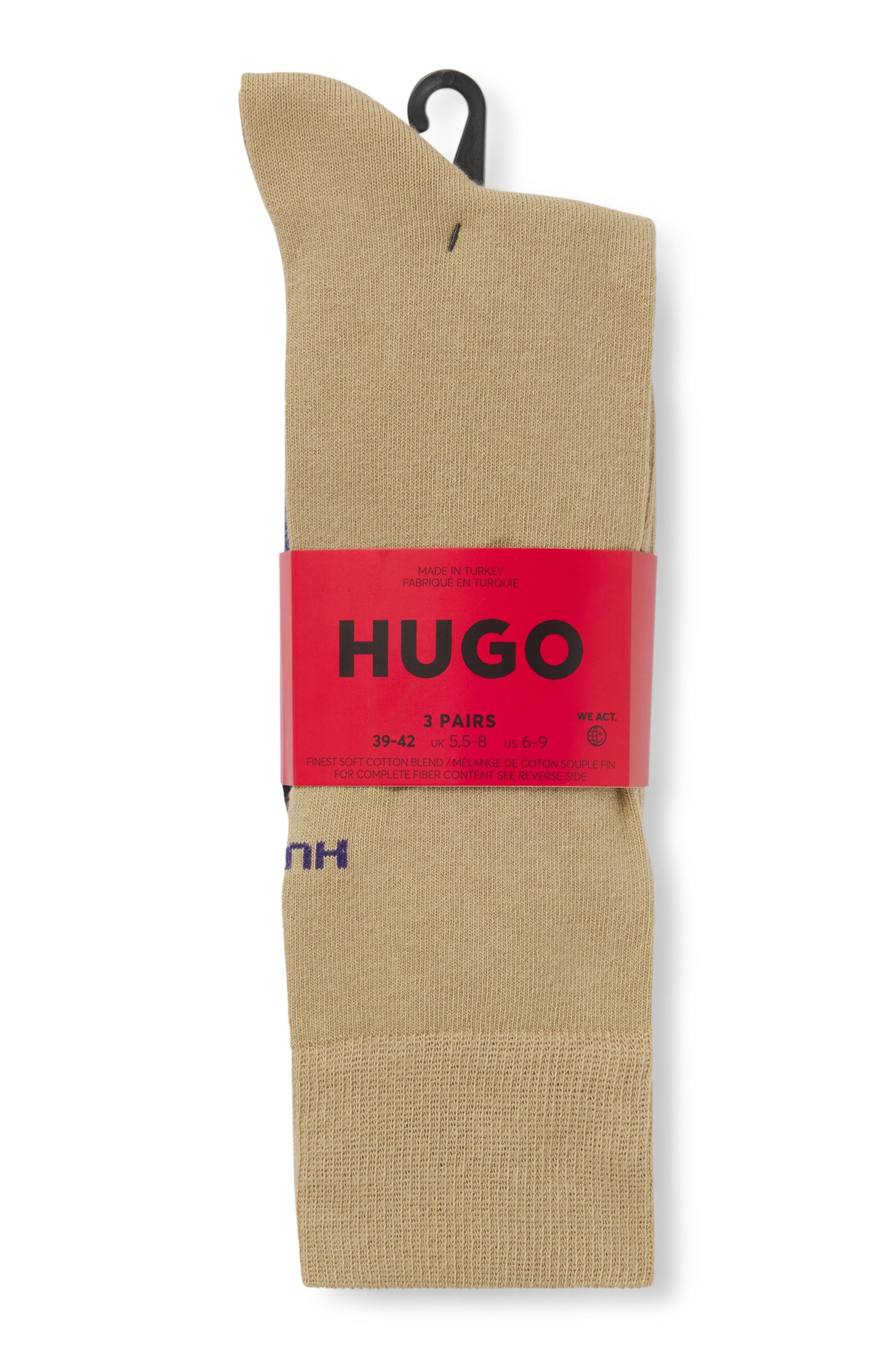 HUGO underwear Business-sokken 3P RS UNI CC met contrasterende hugo logo-opschrift (3 paar, Set van 3)