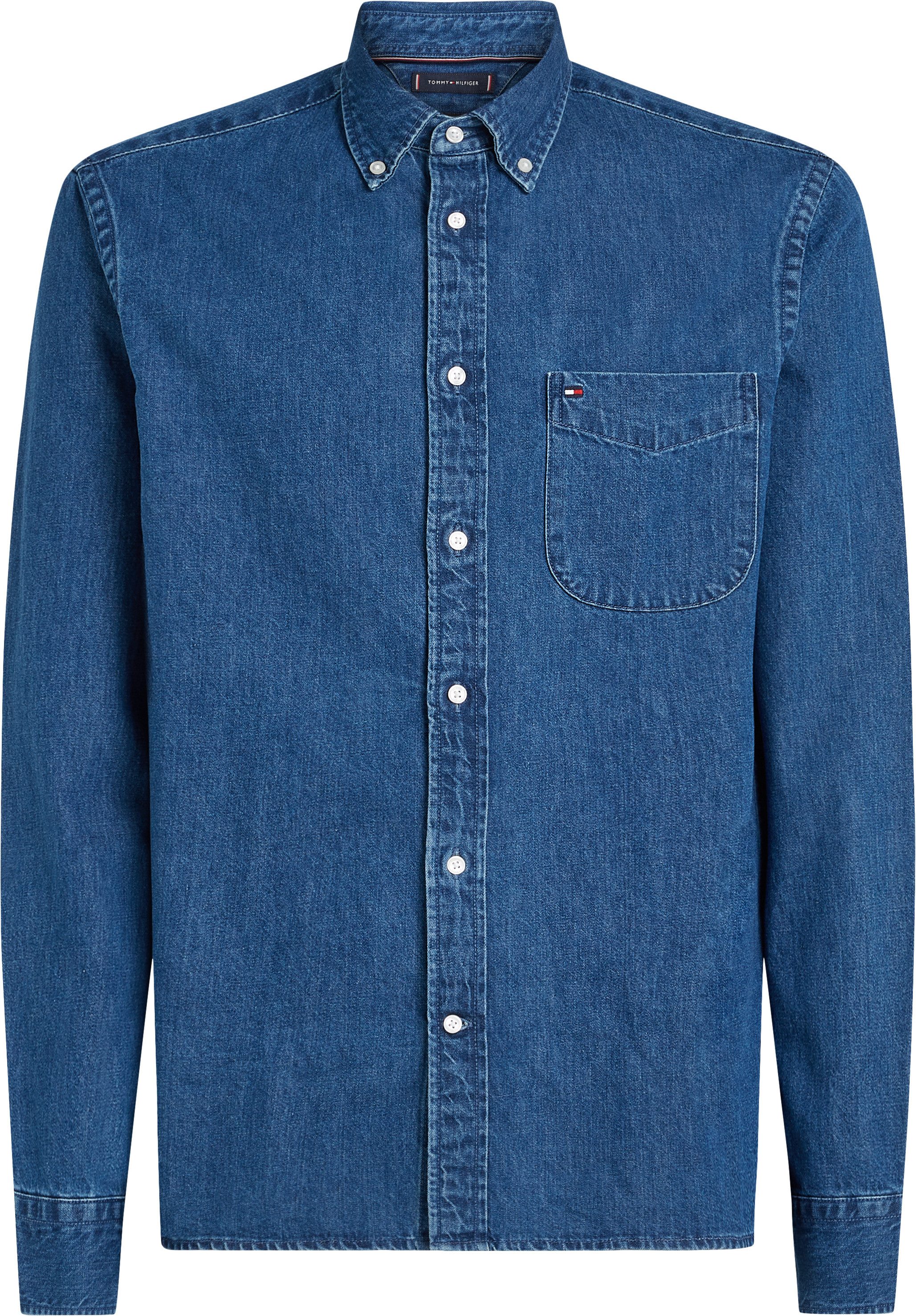 Tommy Hilfiger Jeans overhemd DENIM RF SHIRT heren denim overhemden maat XXXL blauw