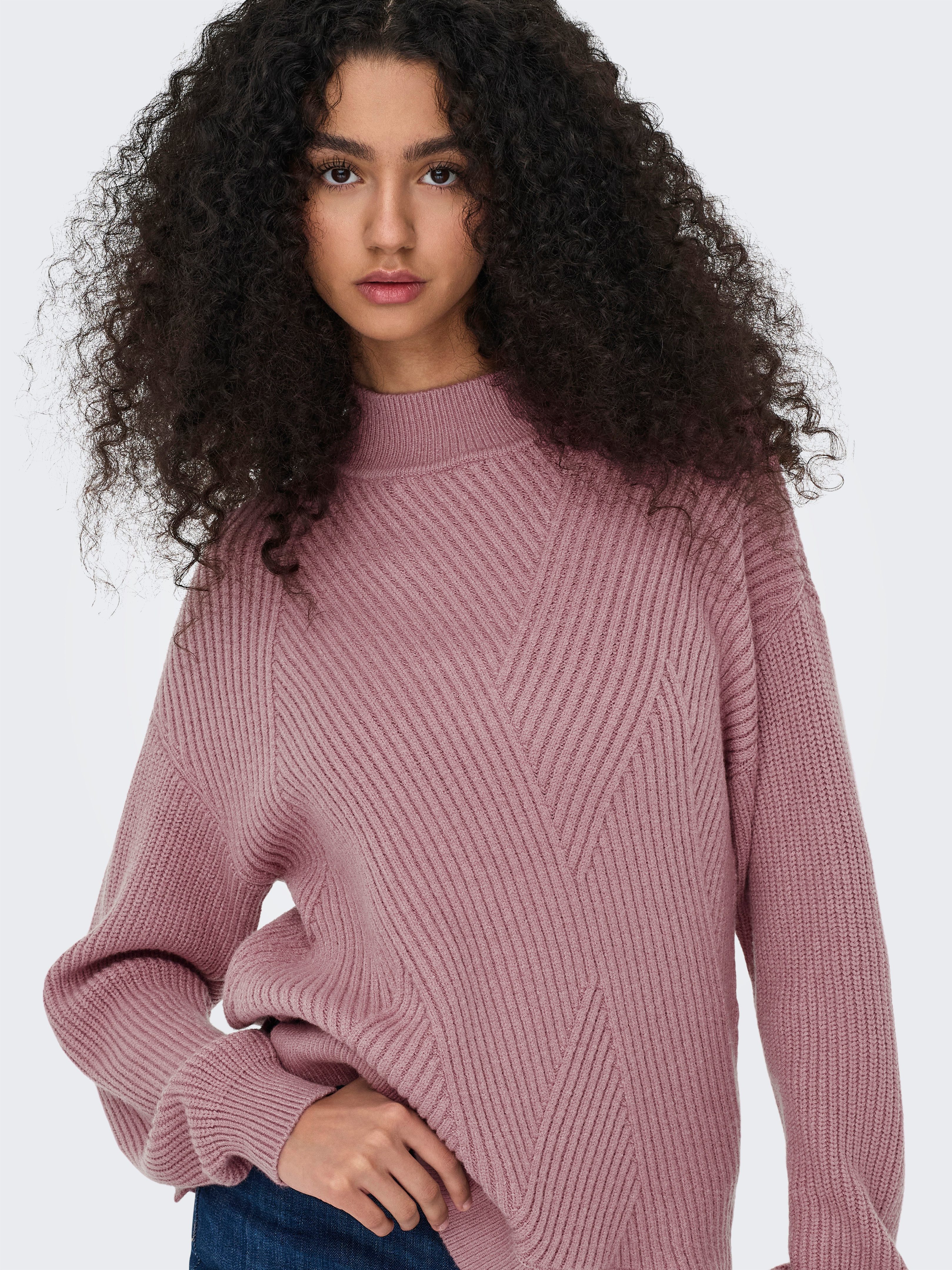 Only Gebreide trui ONLNELI LS HIGHNECK RIB PULLOVER EX KNT