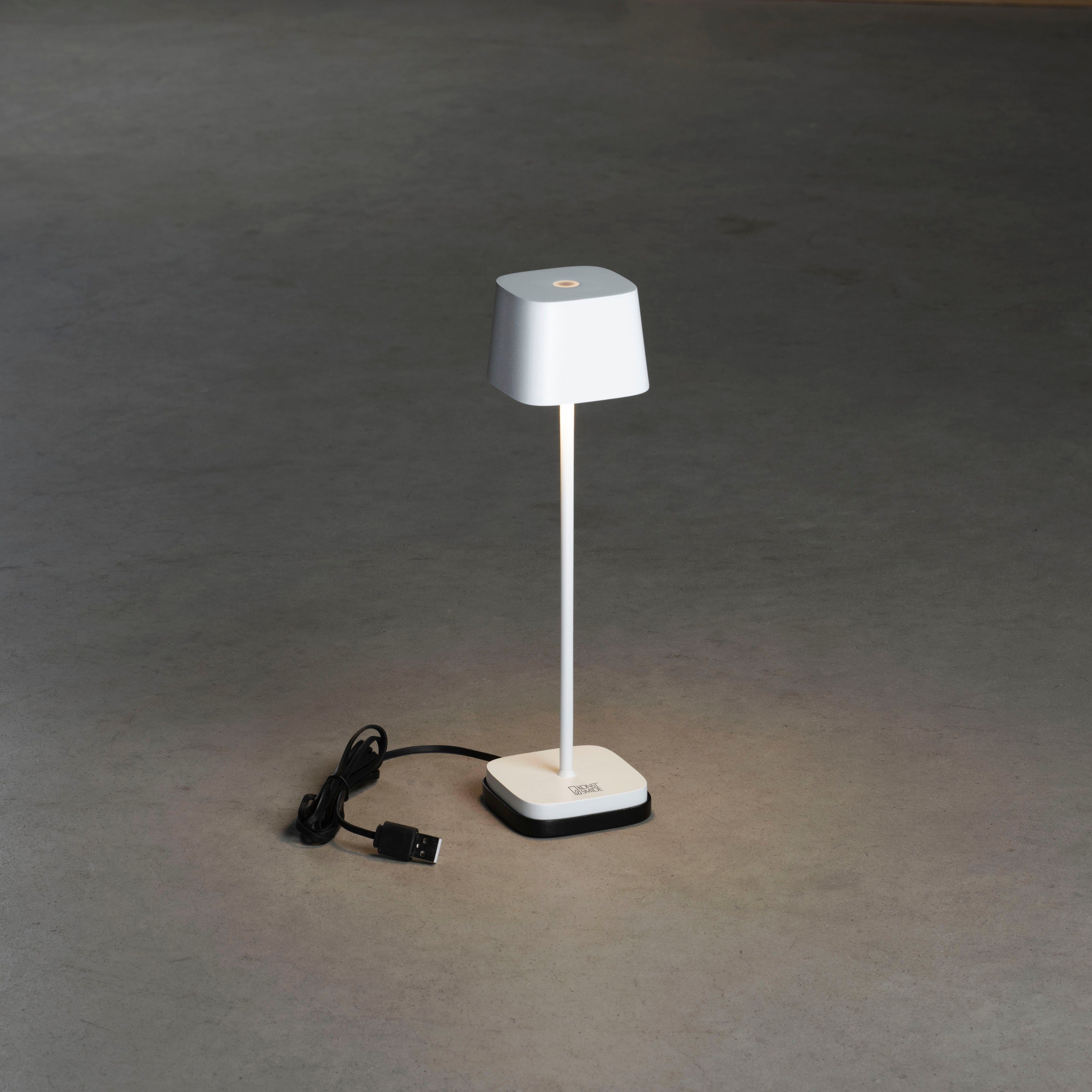 KONSTSMIDE Led-tafellamp Capri-Mini Capri-mini USB-tafellamp, 2700/3000K, dimbaar, vierkant (2 stuks)