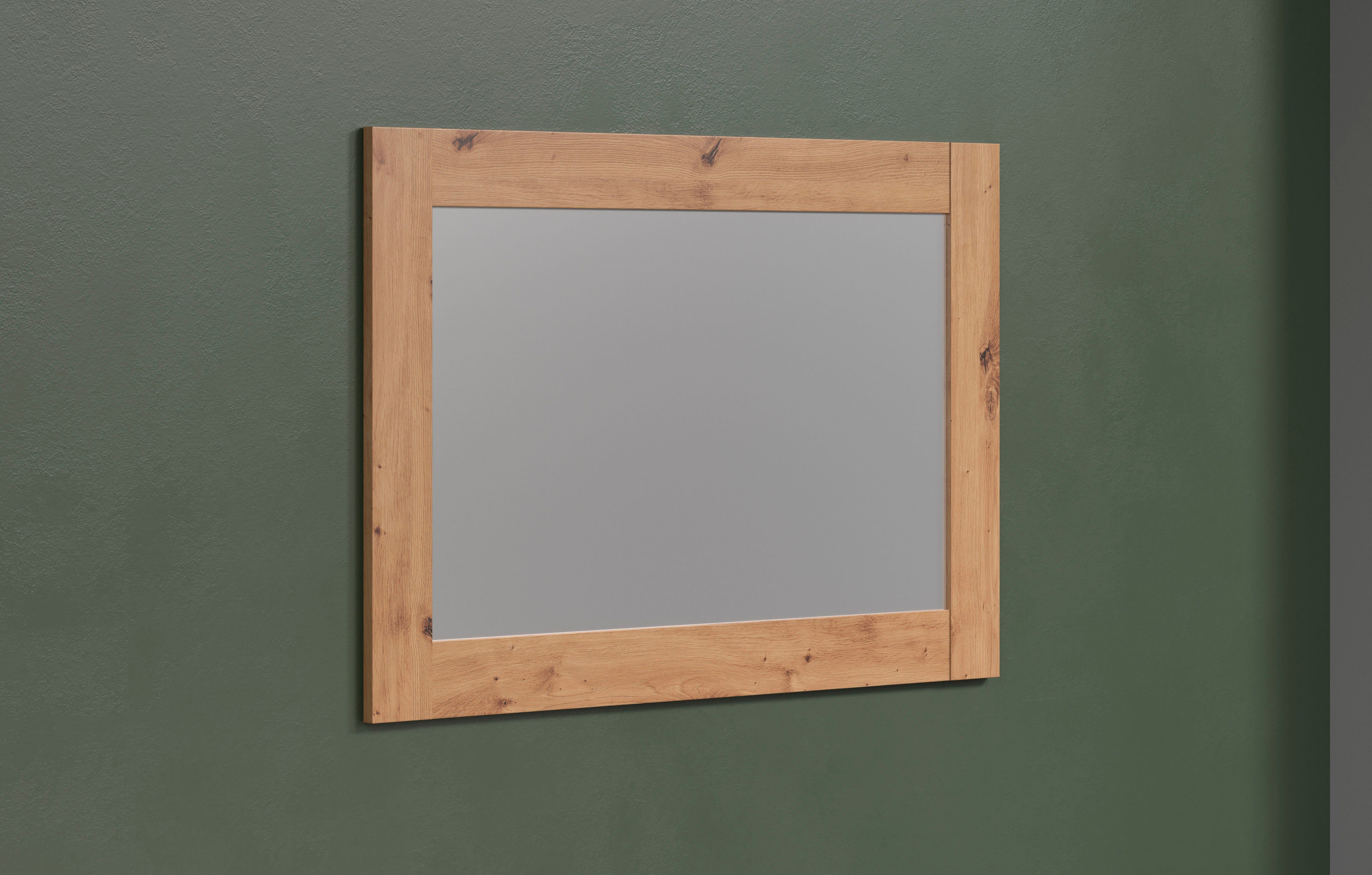 Home affaire Garderobespiegel Ambres Rechthoekige wandspiegel, lijst met houtloo, b x h ca.: 116 x 76 cm (1 stuk)