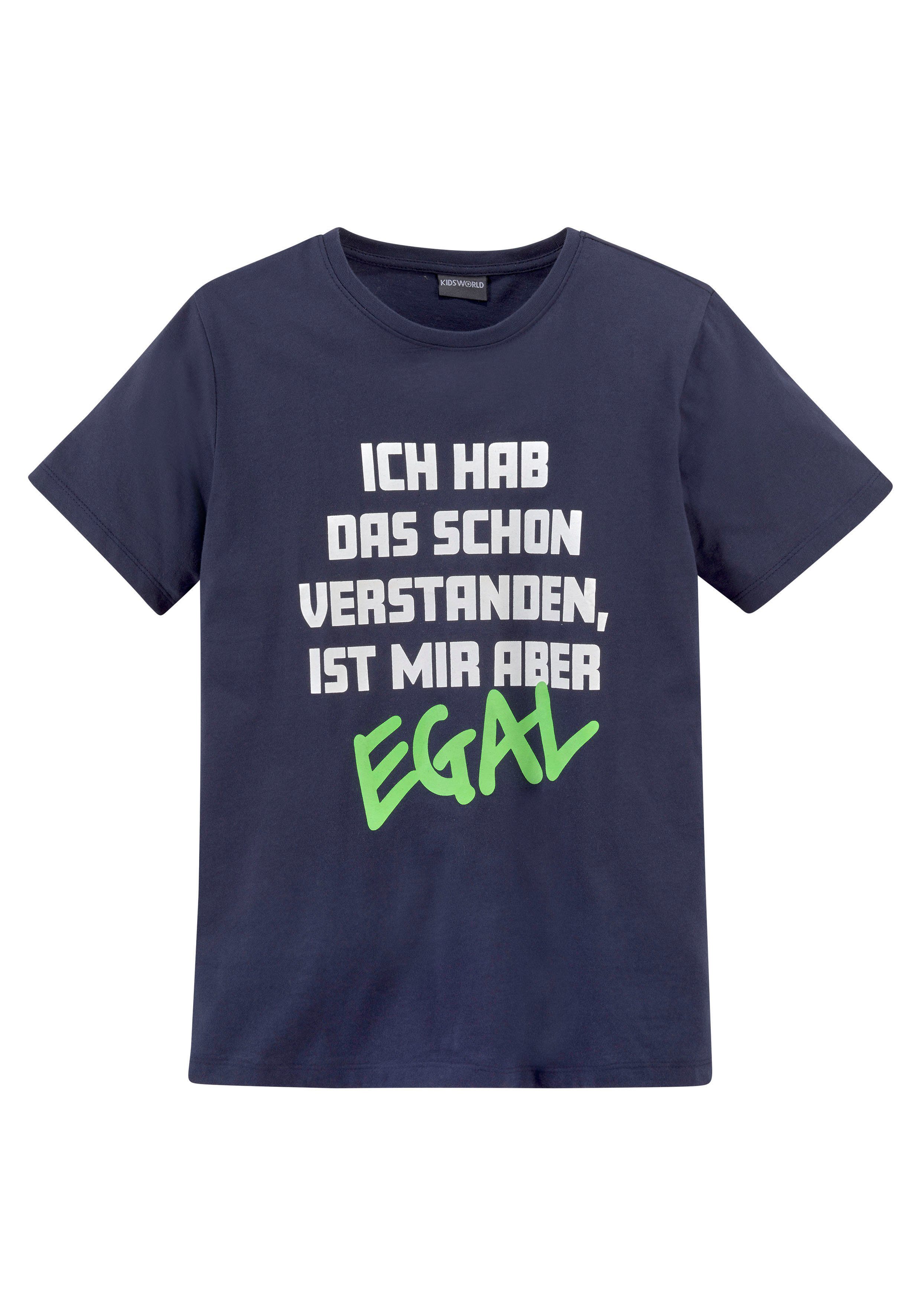 KIDSWORLD T-shirt ICH HAB DAS SCHON VERSTANDEN... Korte mouwen, basic pasvorm, bedrukt, ronde hals