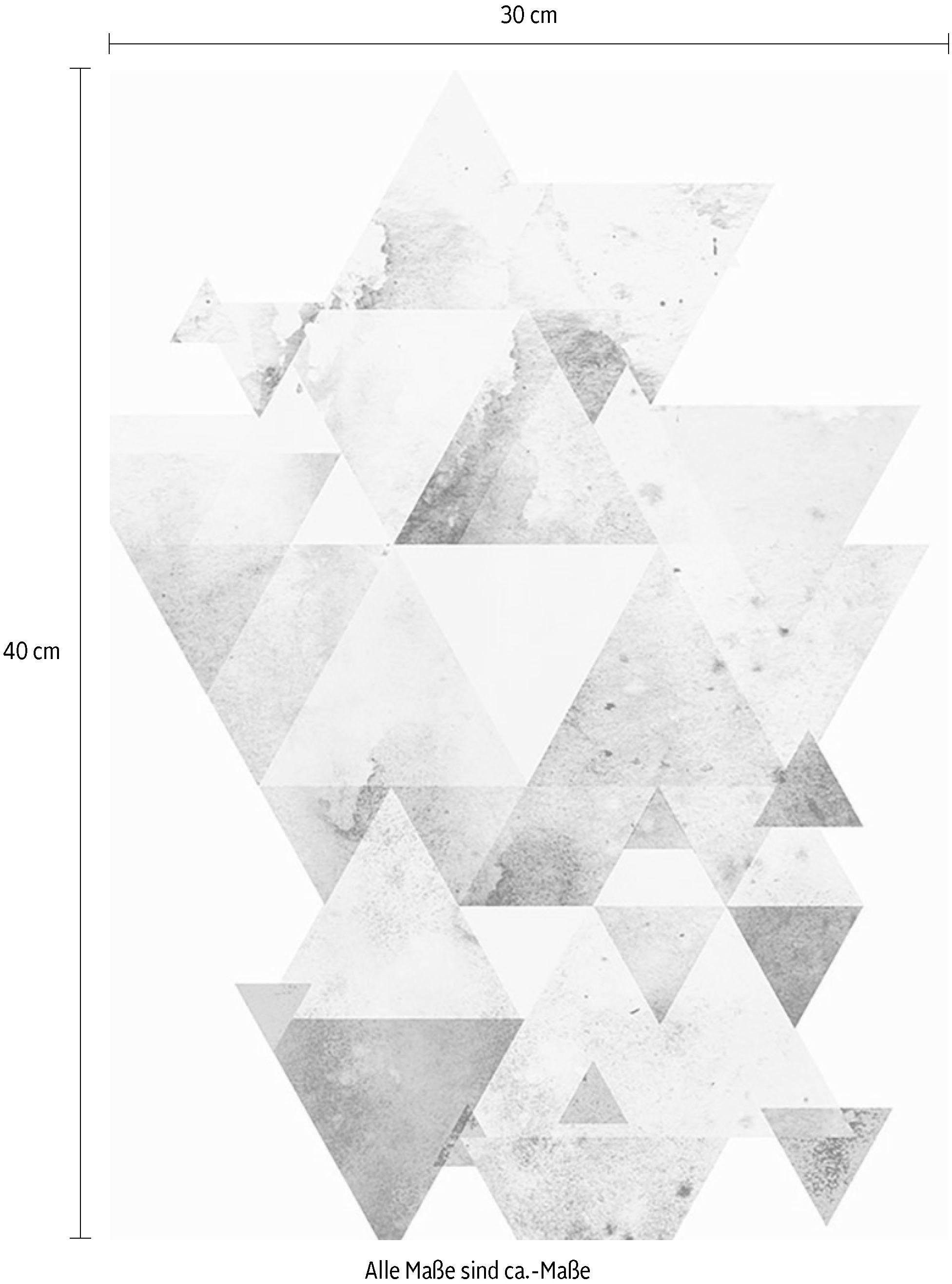 Komar Wanddecoratie Triangles Red Wanddecoratie - zonder lijst (1 stuk)