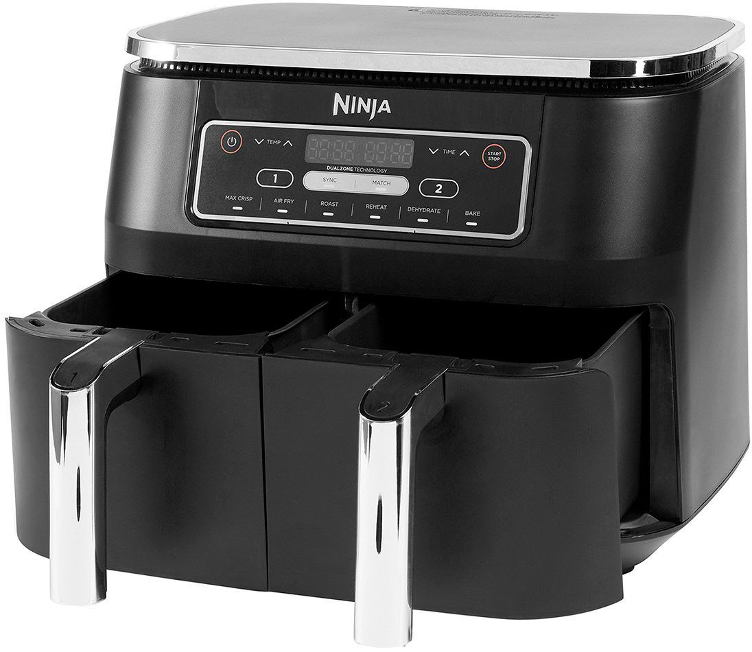 NINJA Airfryer Foodi Dual Zone AF300EU 0,9 kg capaciteit per stuk incl. 2 krokante schalen