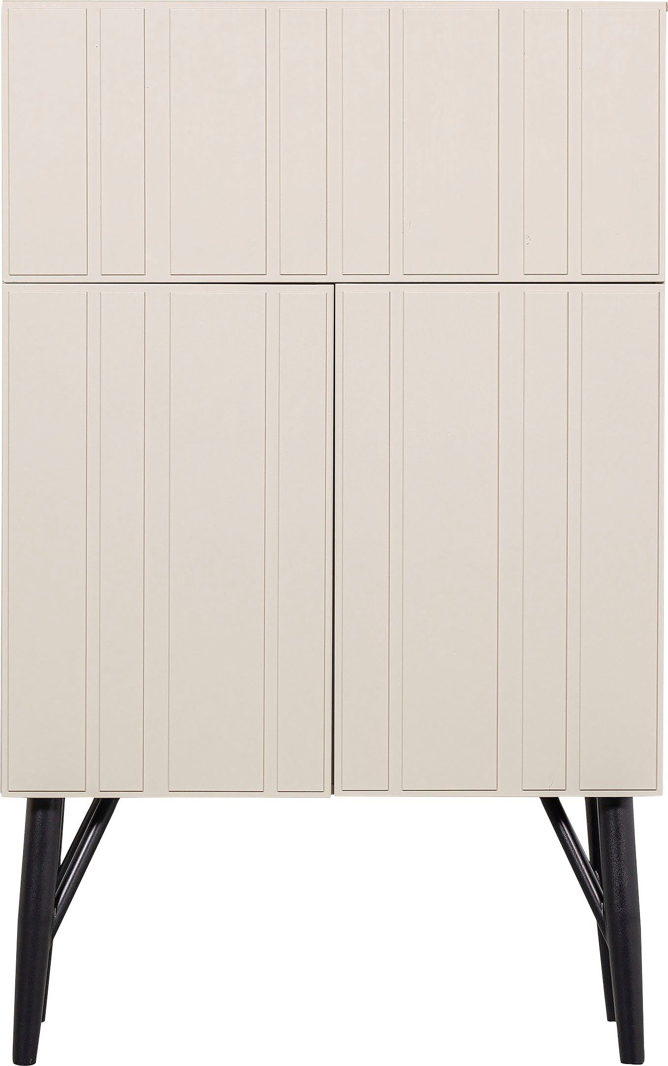 WOOOD Barmeubel MILLER met veel ruimte voor flessen en glazen, h 146 cm x b 90 cm multifunctionele kasten wit