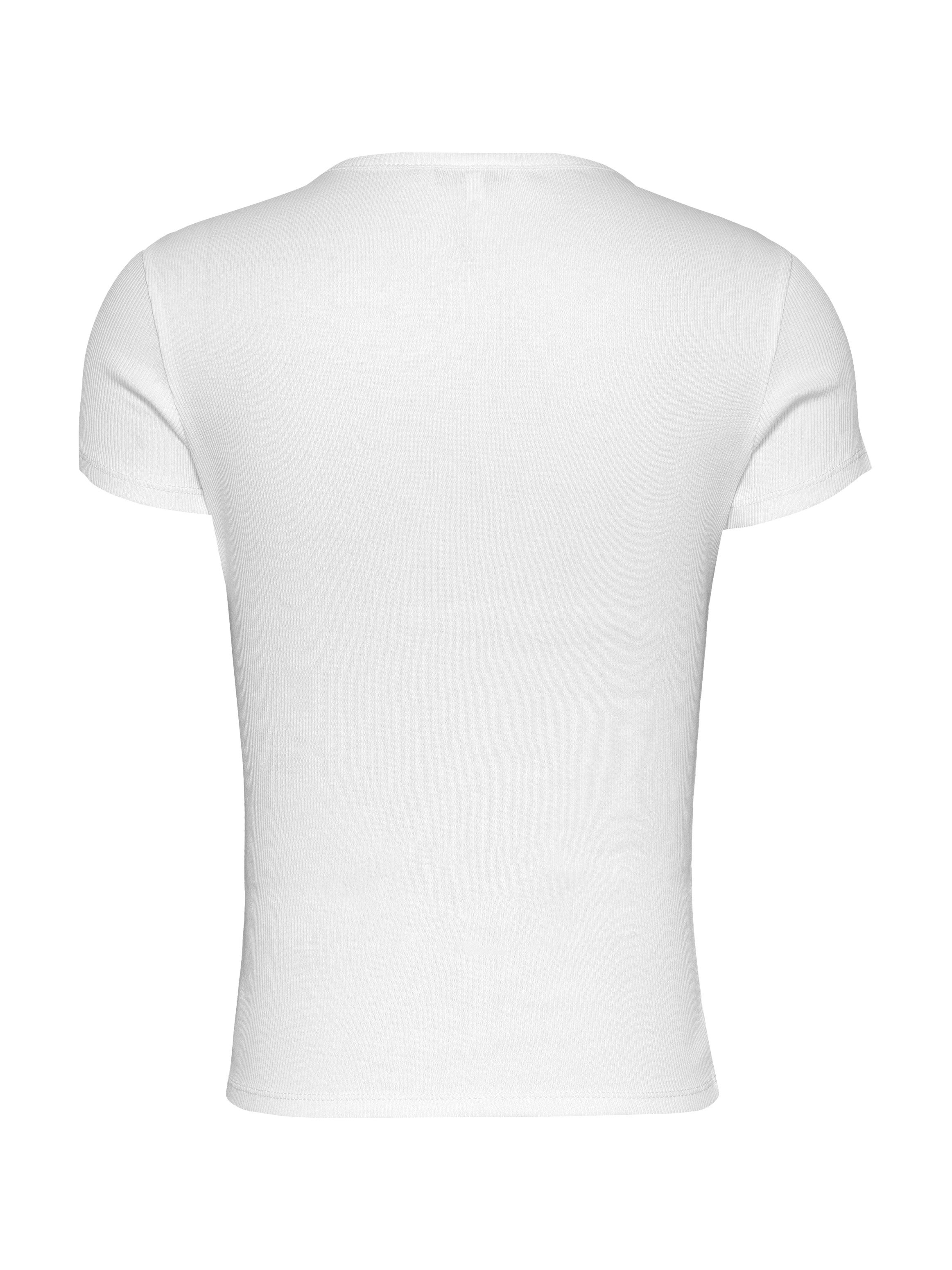 TOMMY JEANS T-shirt TJW SLIM BUTTON RIB C-NECK SS