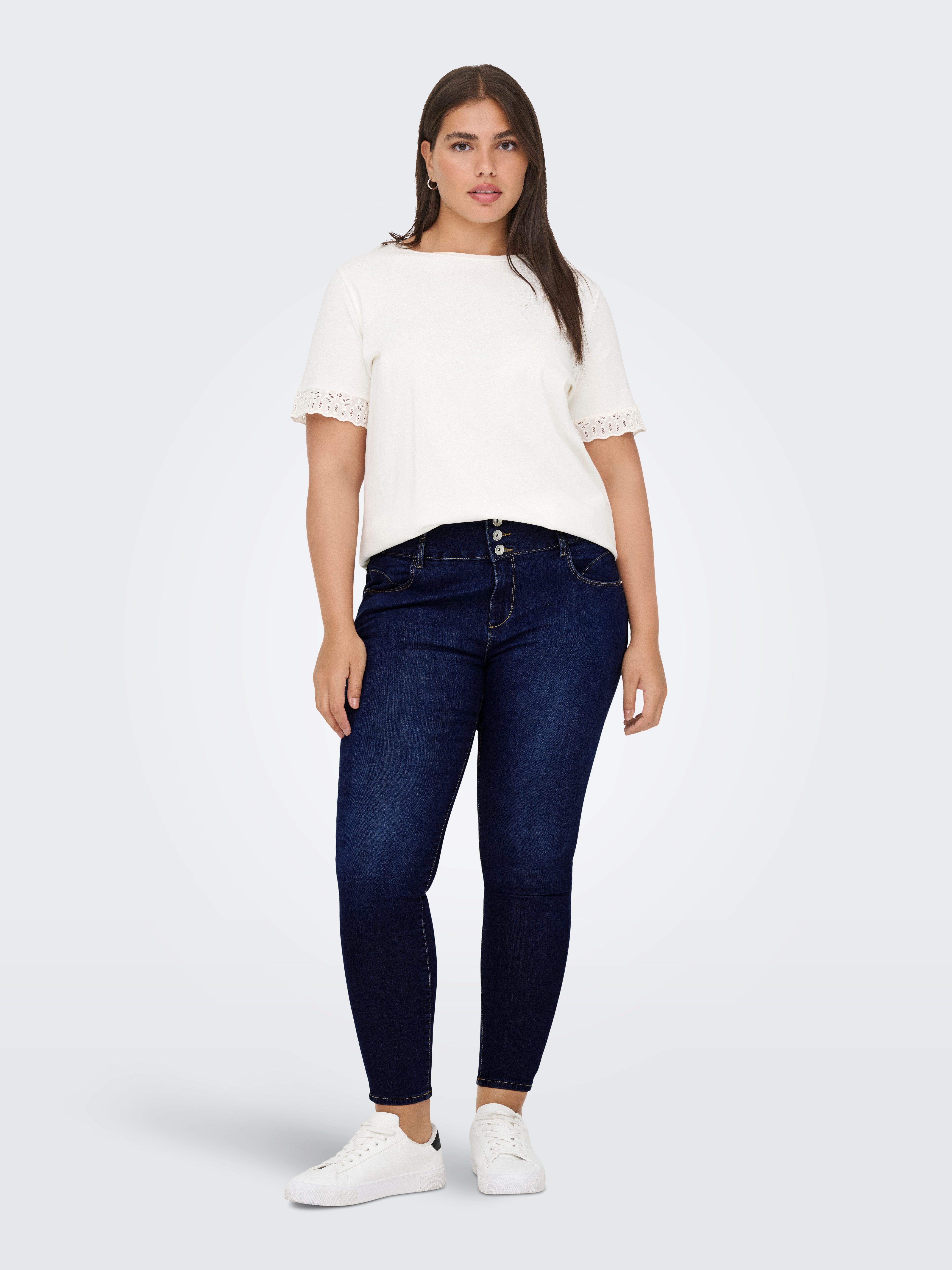ONLY CARMAKOMA Skinny fit jeans CARANNA HW SKINNY ANK MBD DNM ANA