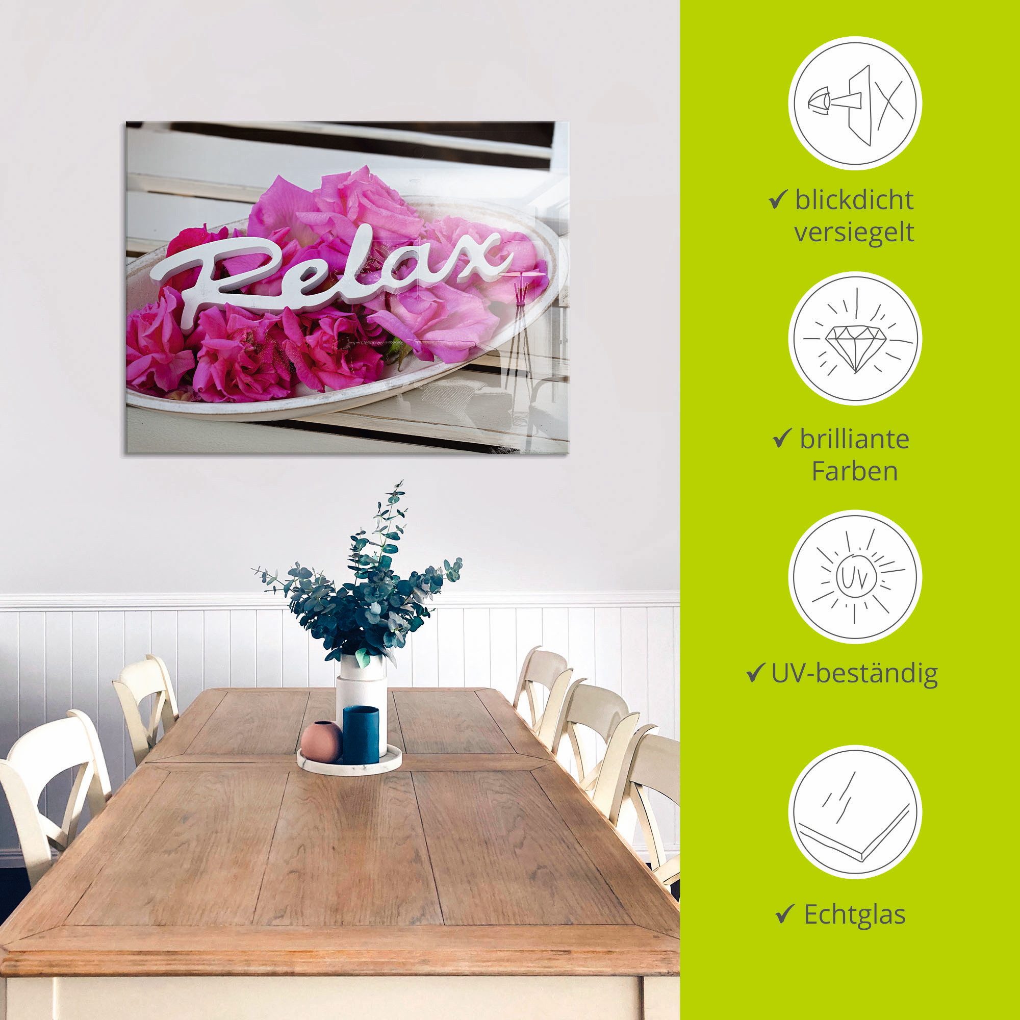 Artland Print op glas Relax in verschillende maten