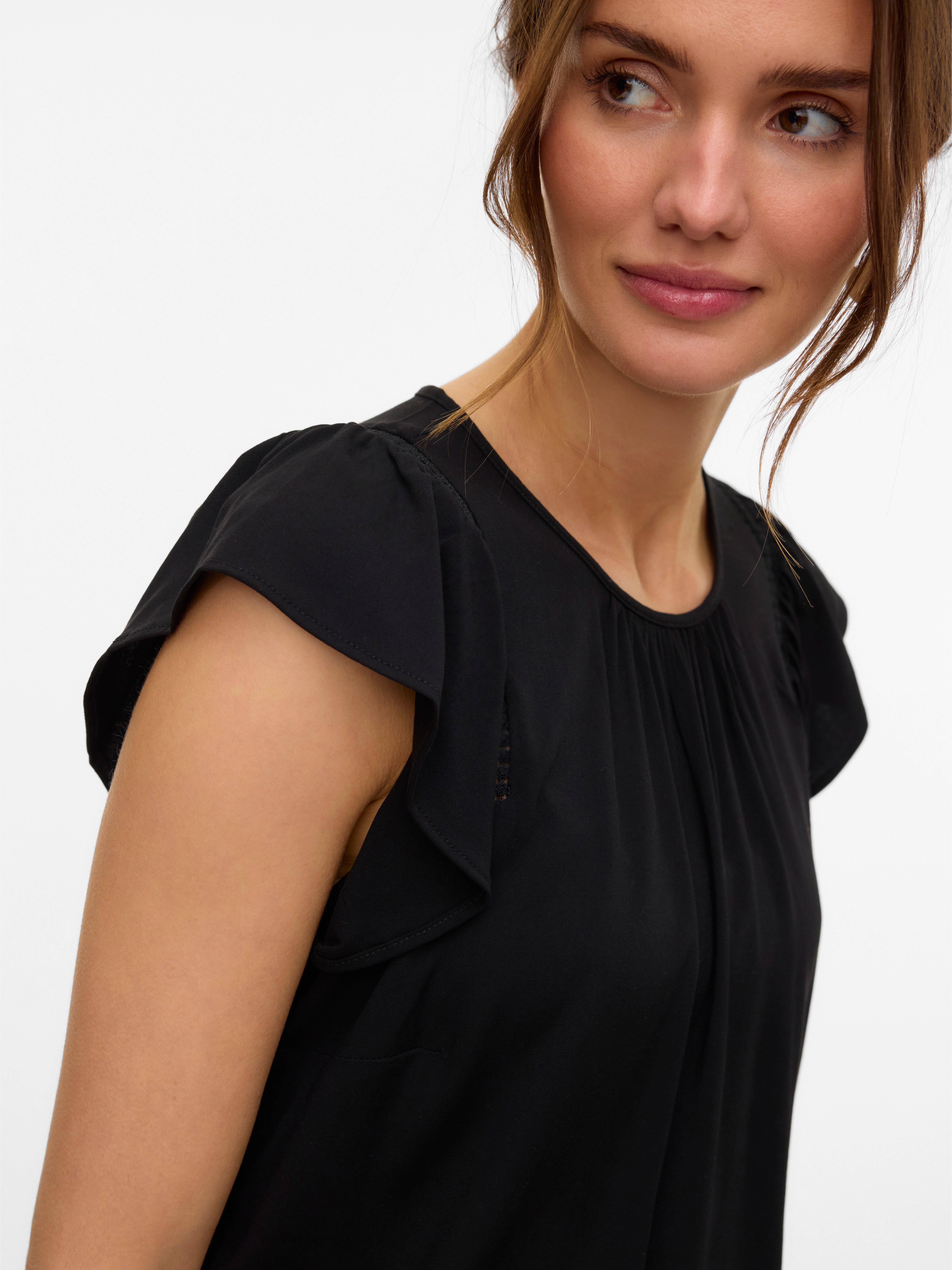 Vero Moda Blouse met korte mouwen VMBELLA SS LACE TOP WVN GA NOOS