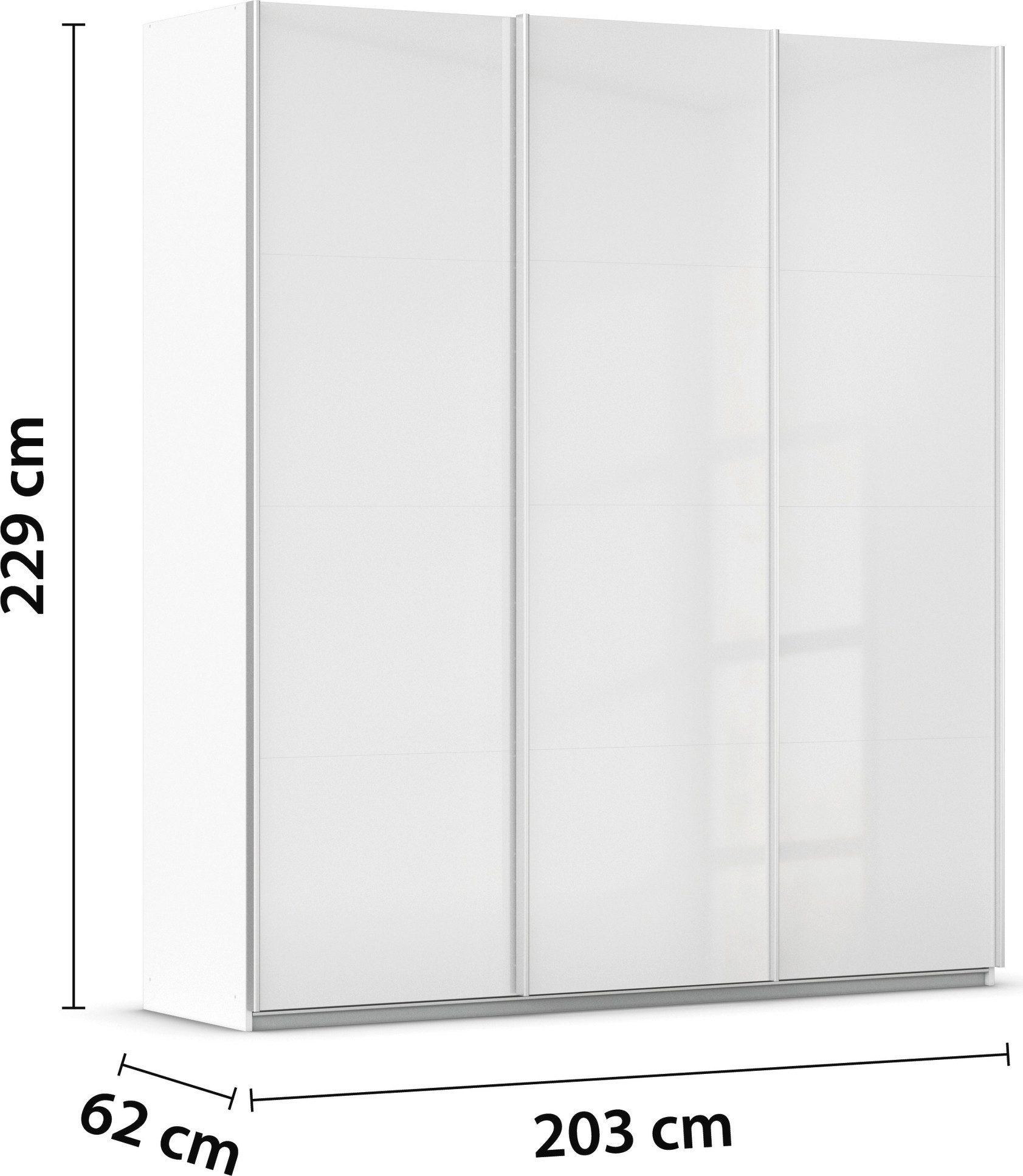 rauch Schuifdeurkast Kledingkast kast garderobe AGORDO met decor- of hoogglansfront doordachte binnenuitrusting, in 4 breedtes en 2 hoogtes made in germany