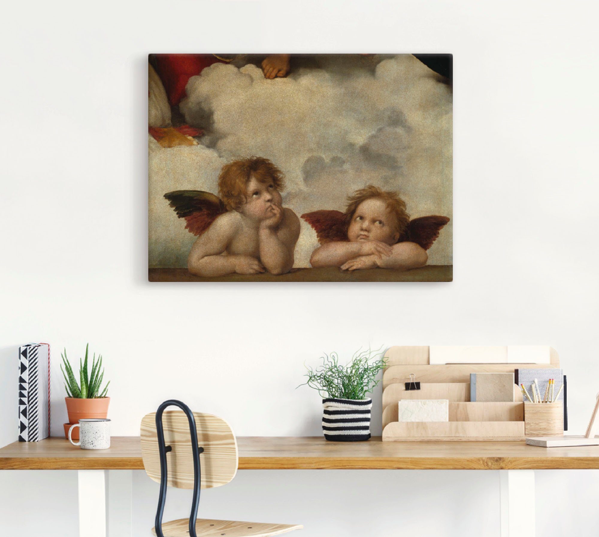 Artland Artprint Detail van de Sixtijnse Madonna. als artprint op linnen, poster, muursticker in verschillende maten