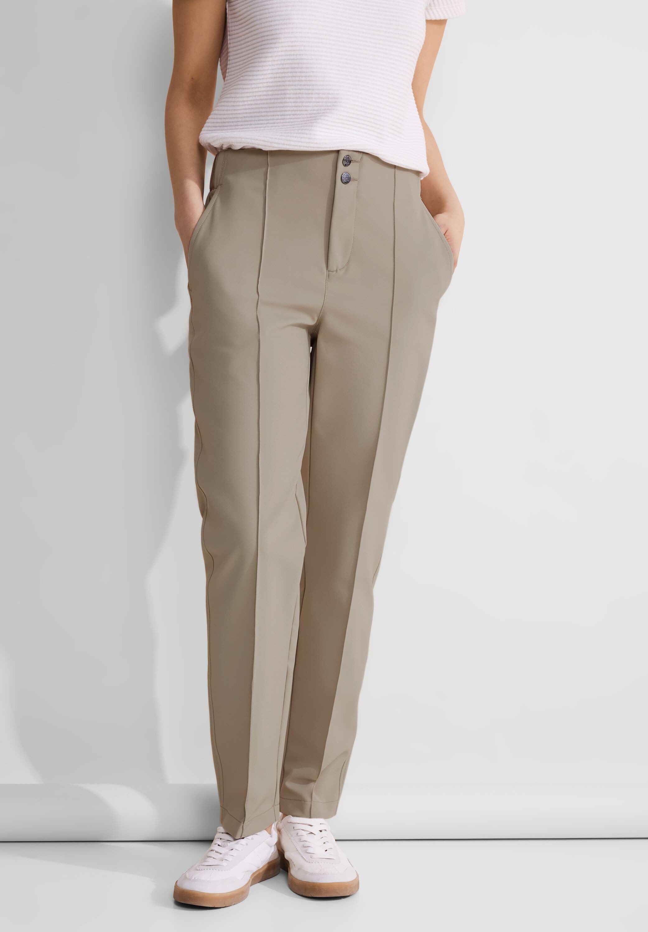 STREET ONE Chino met siernaden vooraan