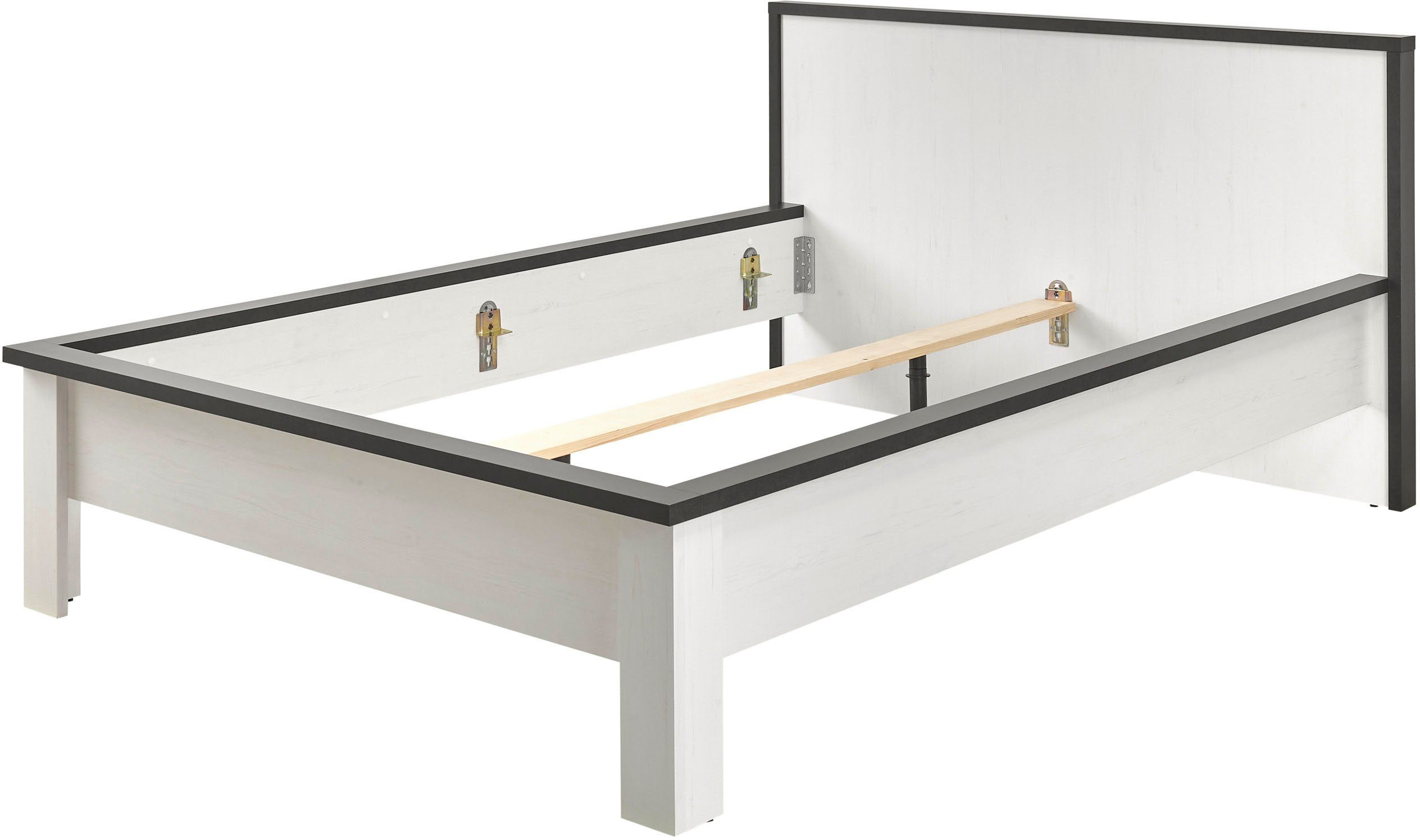 Home affaire Ledikant Sherwood Ligoppervlak 140 x 200 cm, 2 nachtkastjes met elk 1 lade (3-delig)