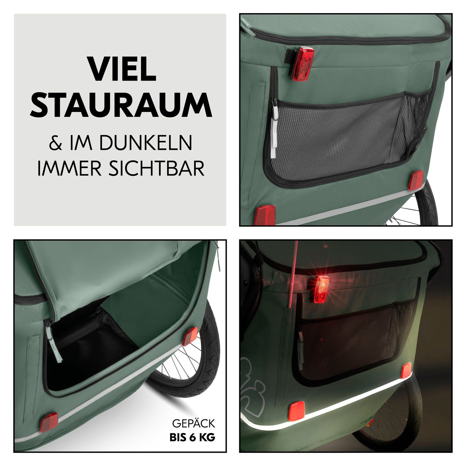 Hauck Kinderen fiets aanhanger Bike N Walk Duo voor 2 kinderen, incl. dissel