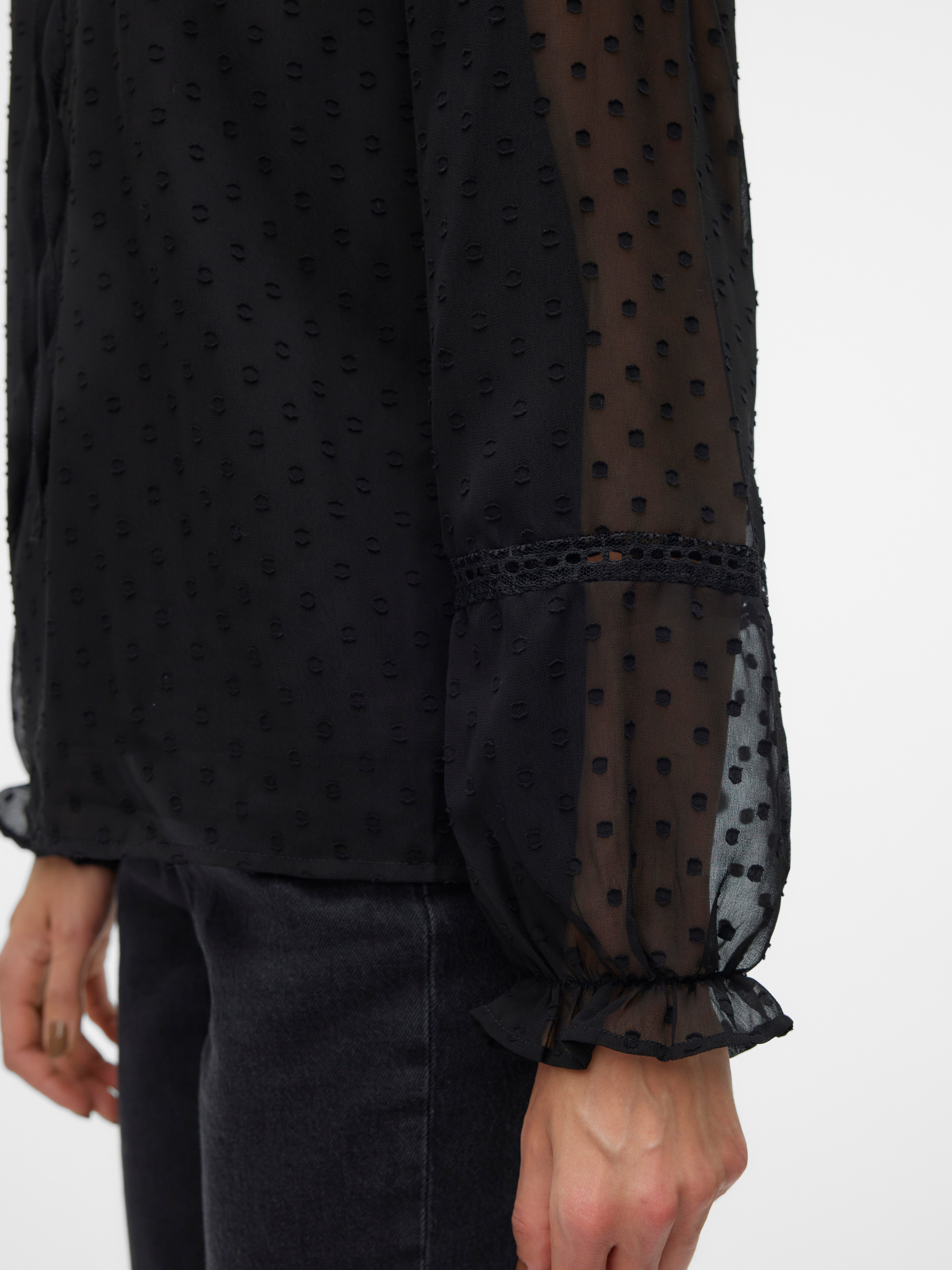 Vero Moda Blouse met lange mouwen VMLEAH LS LACE TOP WVN GA NOOS