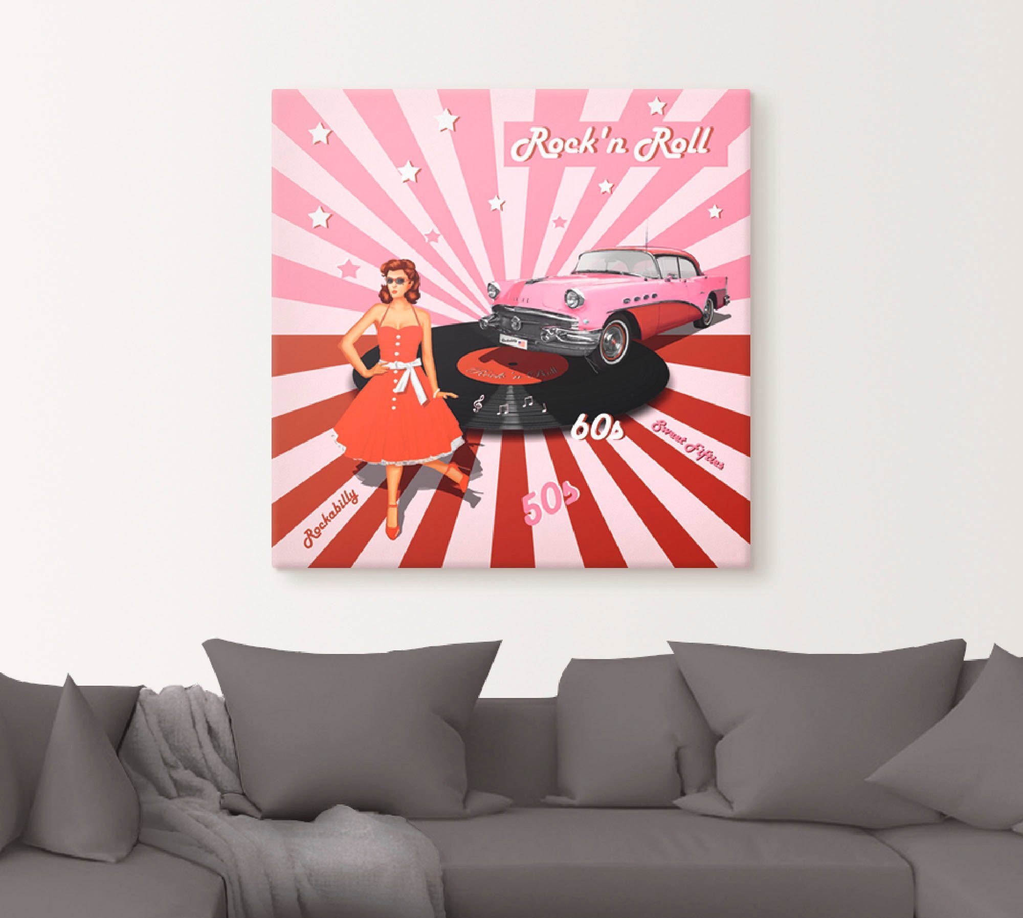 Artland Artprint Rock'n roll van de jaren 50 als artprint van aluminium, artprint voor buiten, artprint op linnen, poster, muursticker