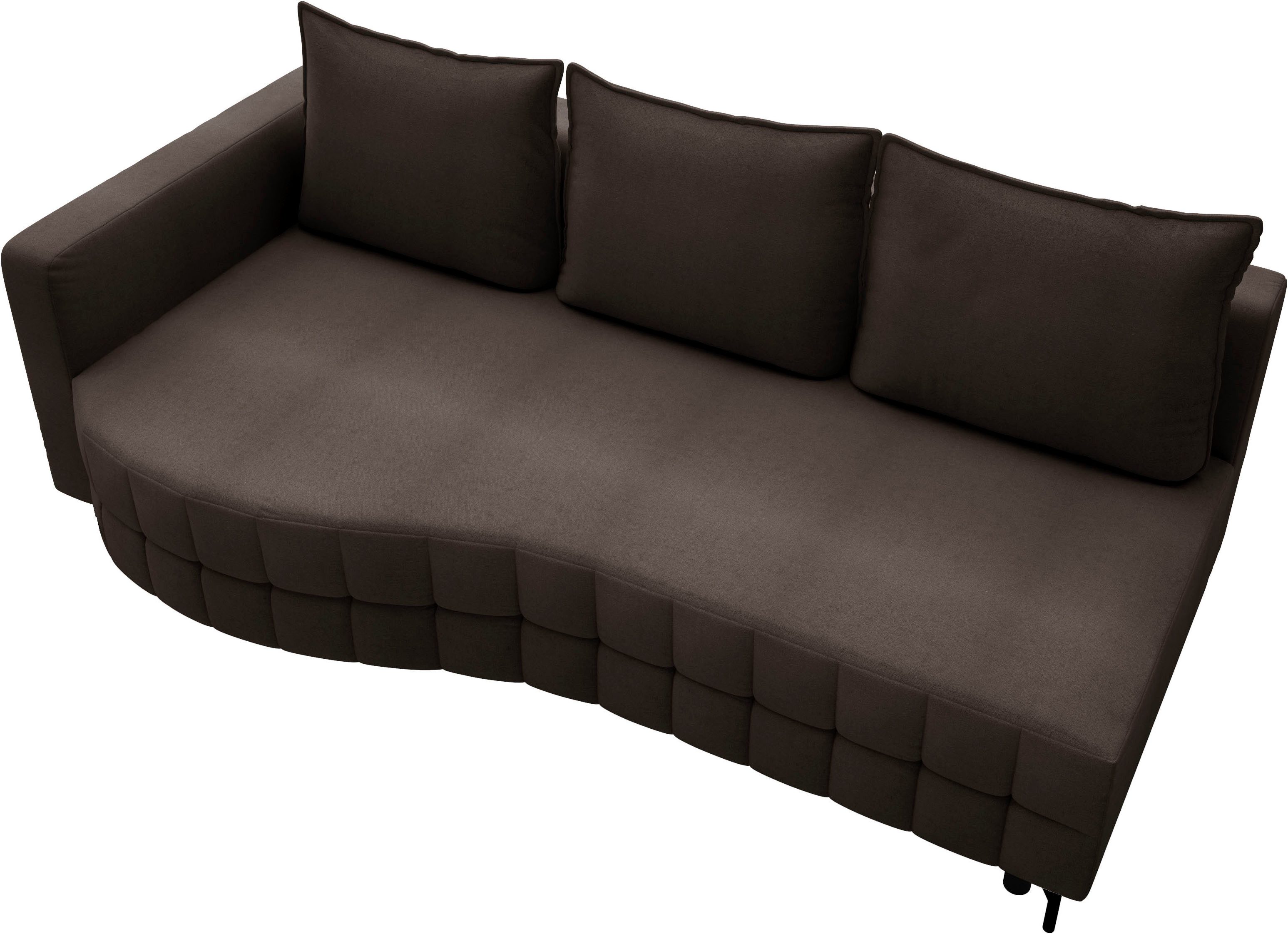 exxpo - sofa fashion Loungebank T wiggy slaapbank met bedfunctie en bedlade, comfortabele bonellvering, super zitcomfort, elegante vormtaal