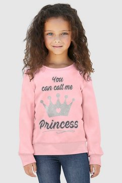 kidsworld shirt met lange mouwen prinses met schattige glitterprint roze