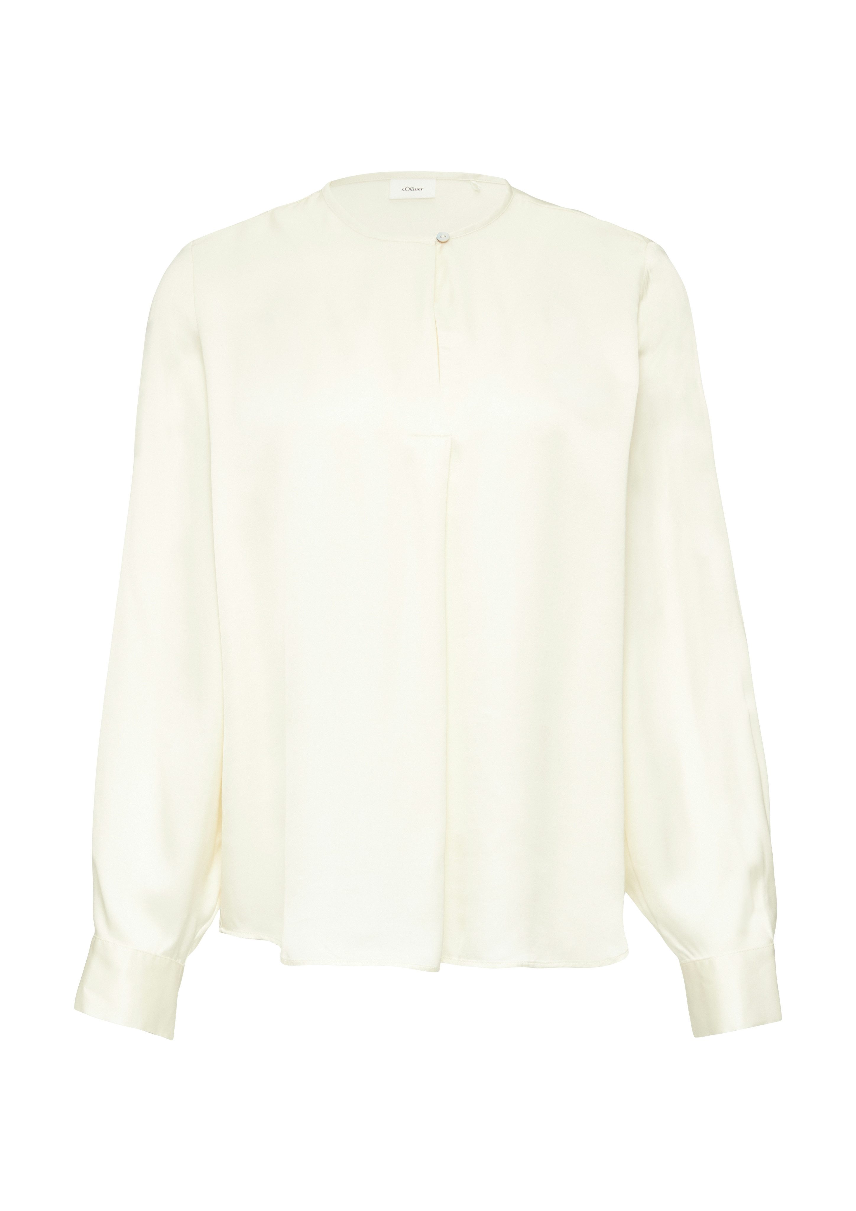 s.Oliver BLACK LABEL Satijnen blouse met manchette aan de mouw